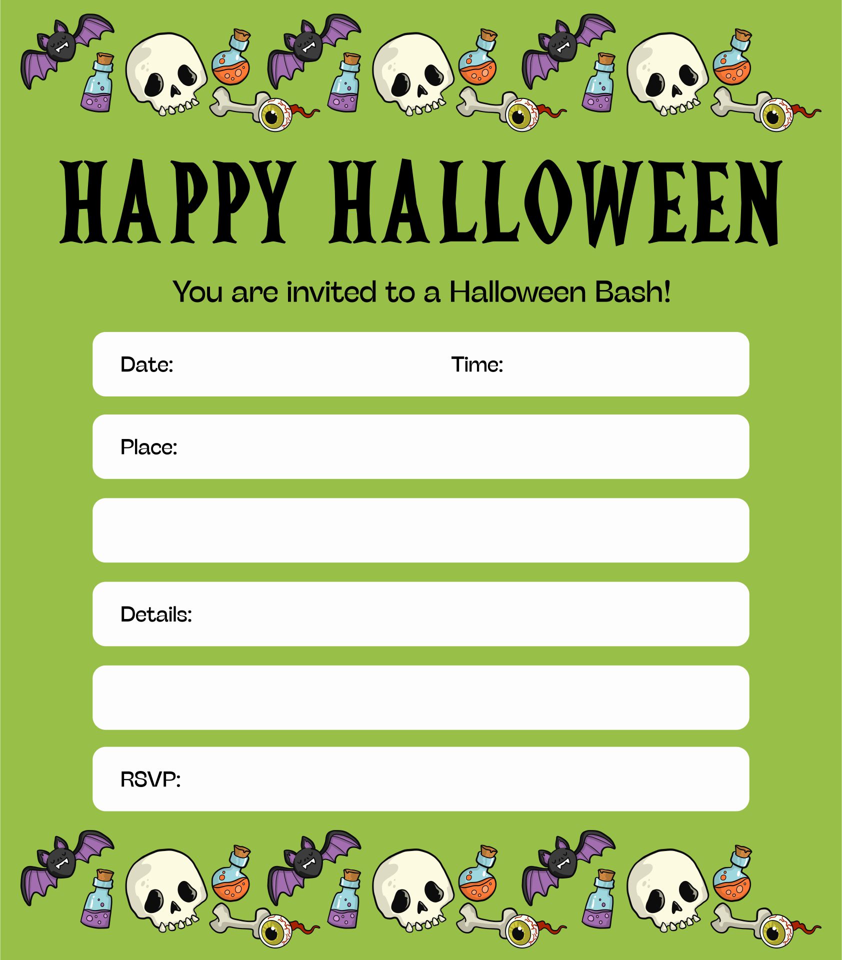 Scary Halloween Invitations - 15 Free PDF Printables | Printablee