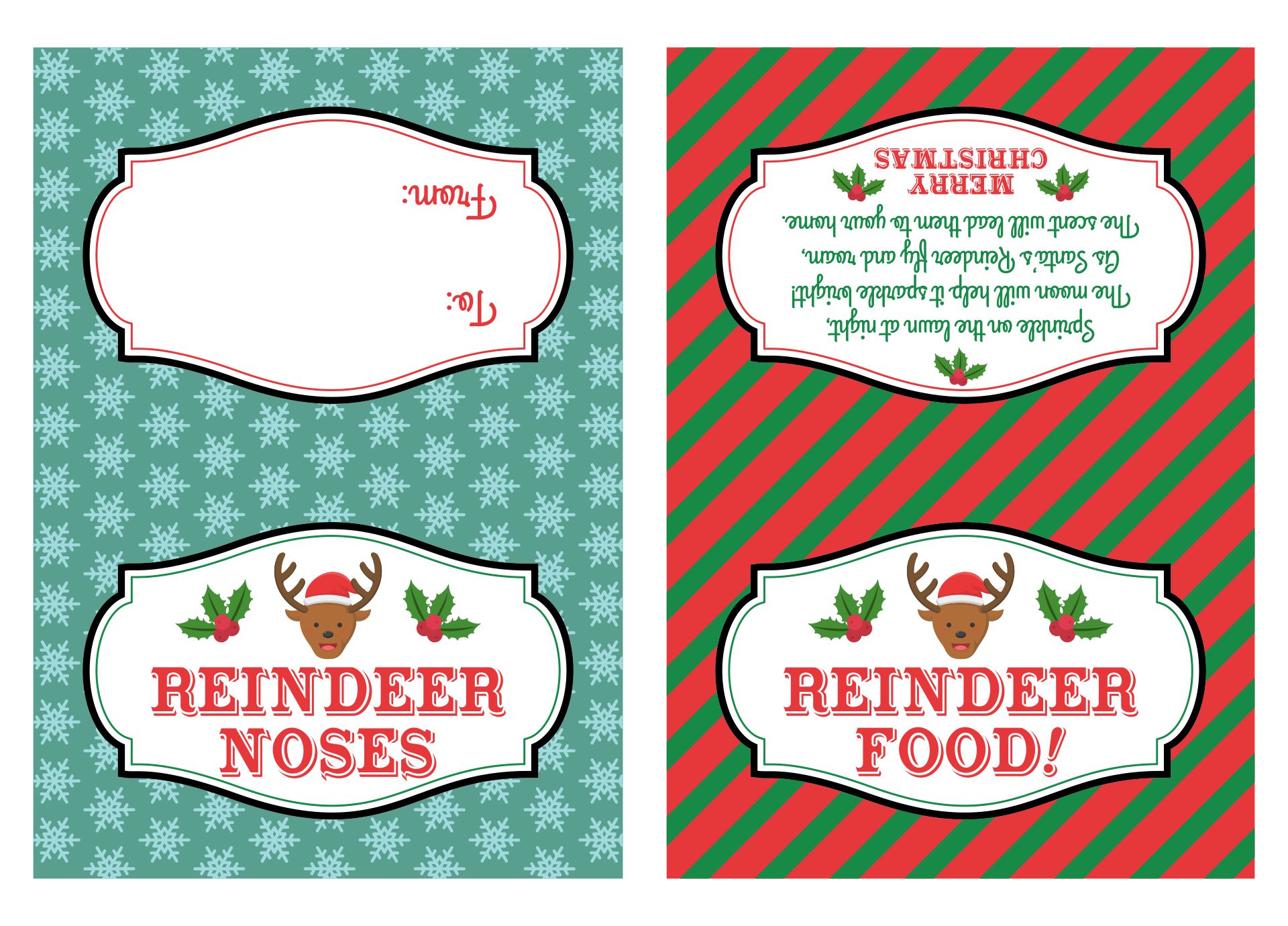 Reindeer Treat Bag Printable