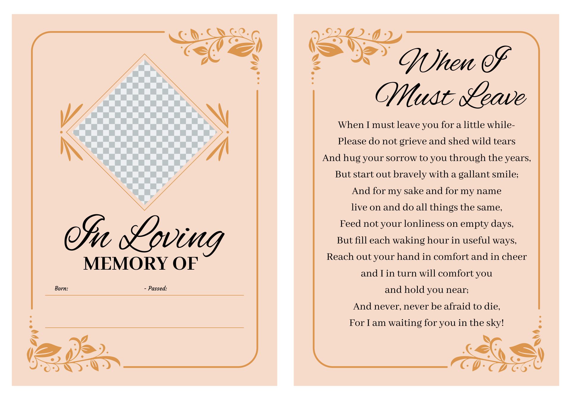  Printable Memorial Cards