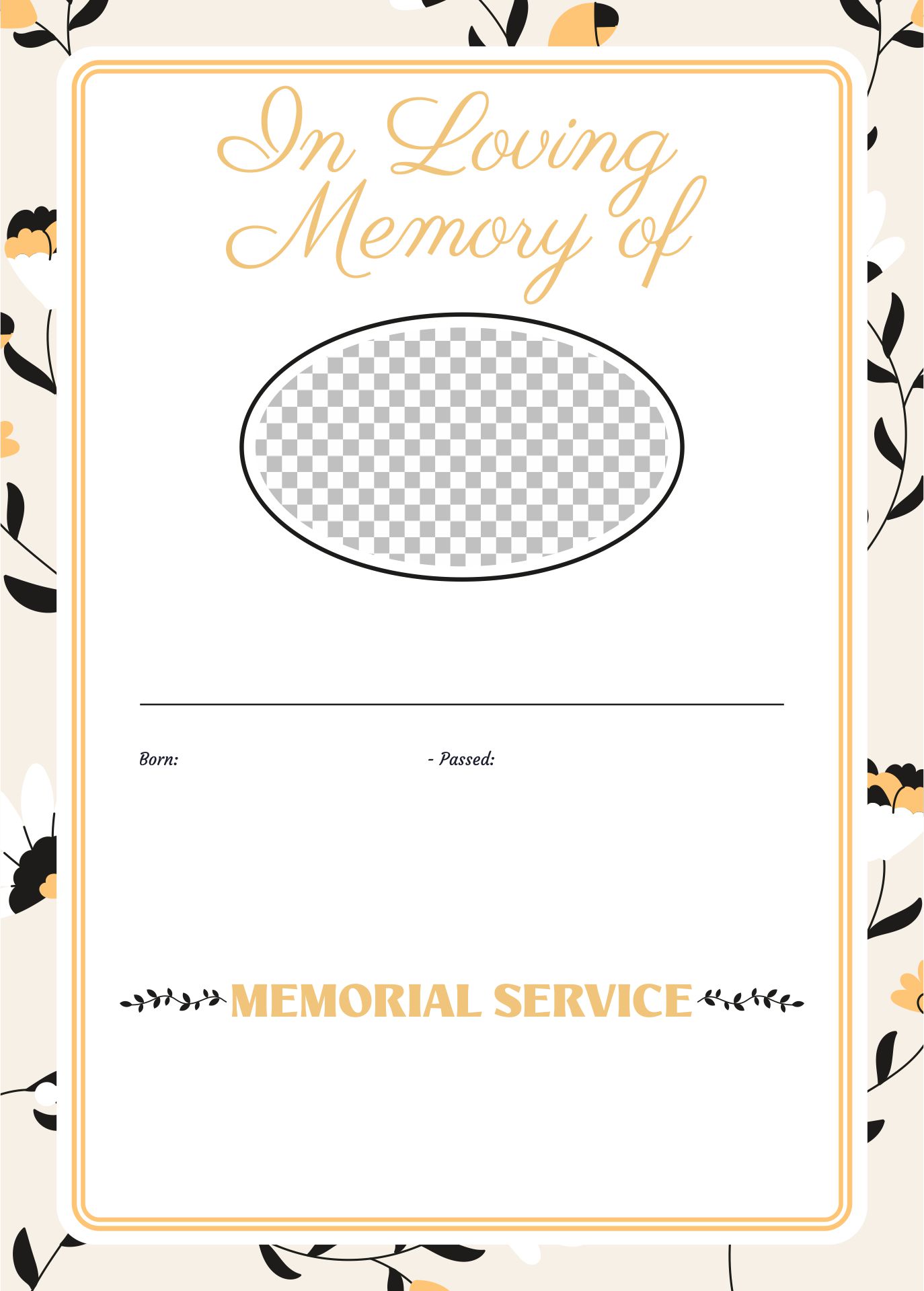 Printable Memorial Service Announcements