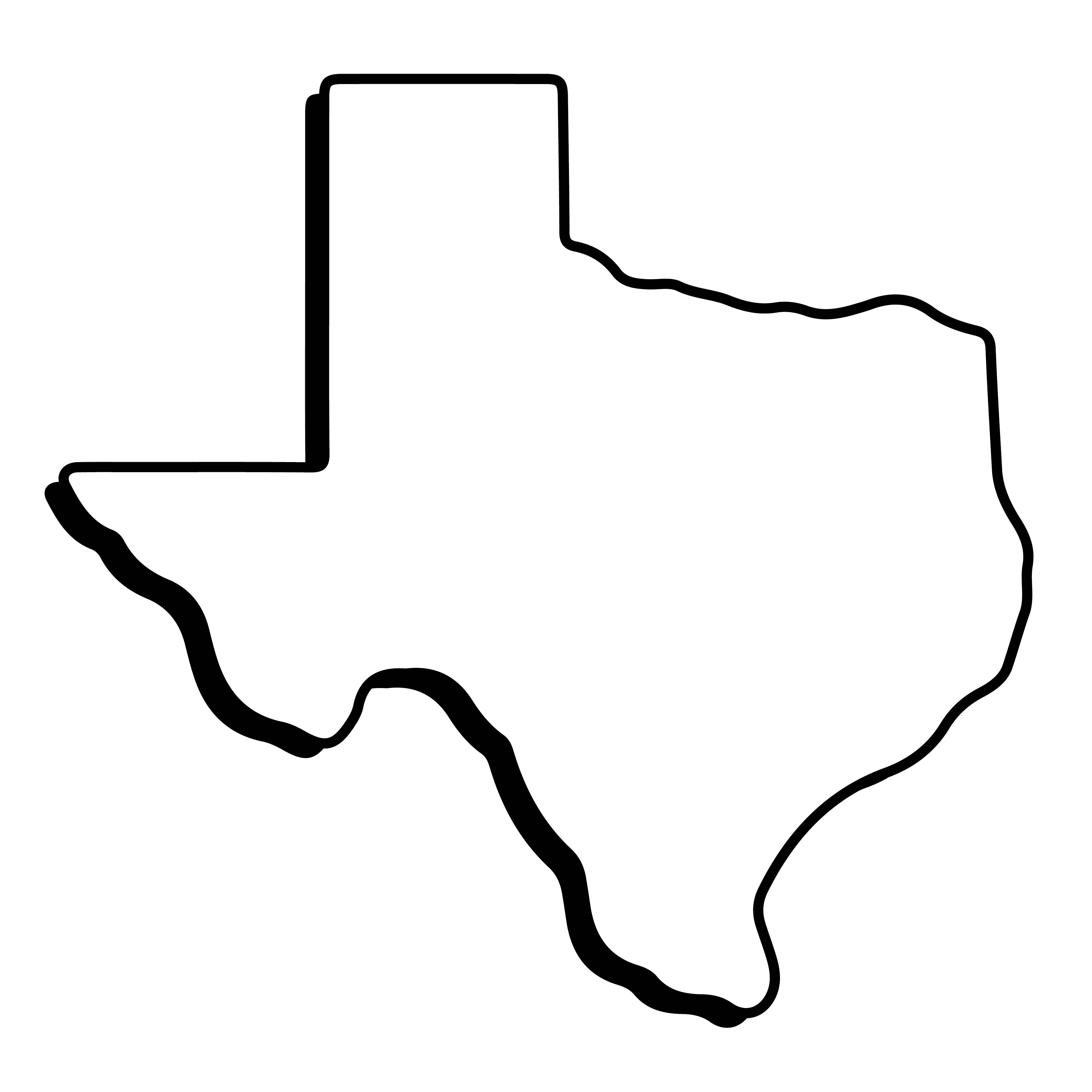 Printable Texas Map Outline