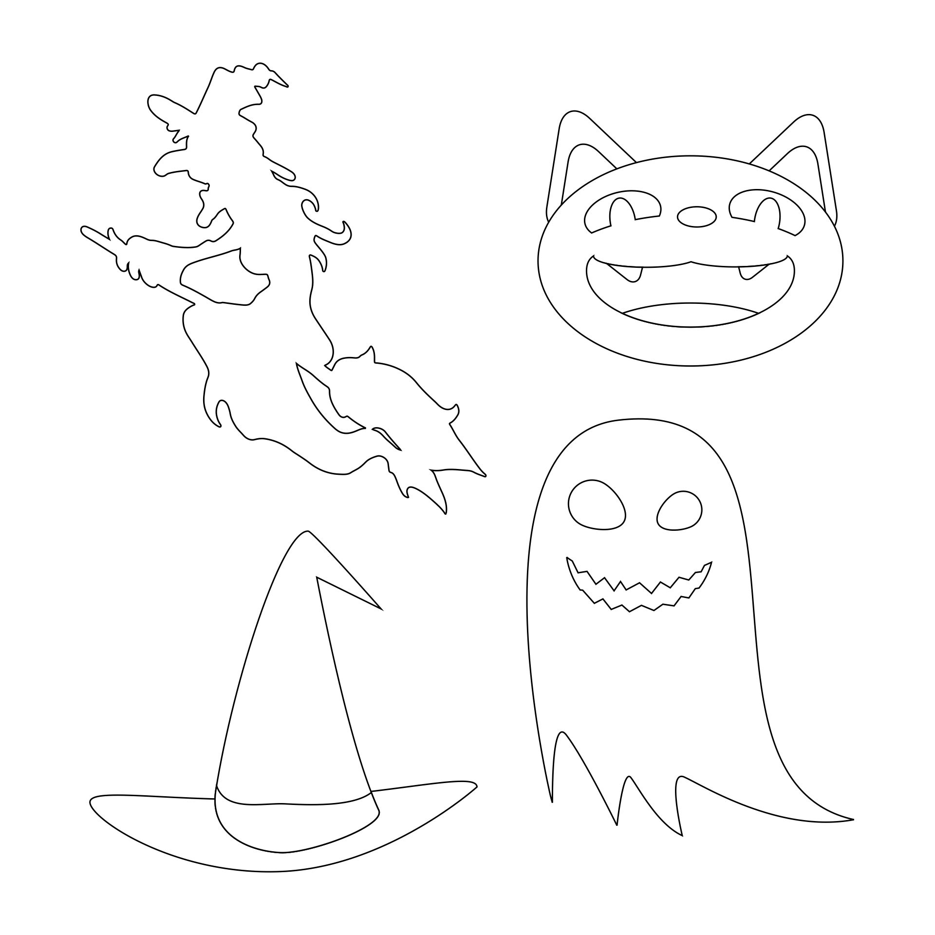 Halloween Coloring Pages Cut Outs