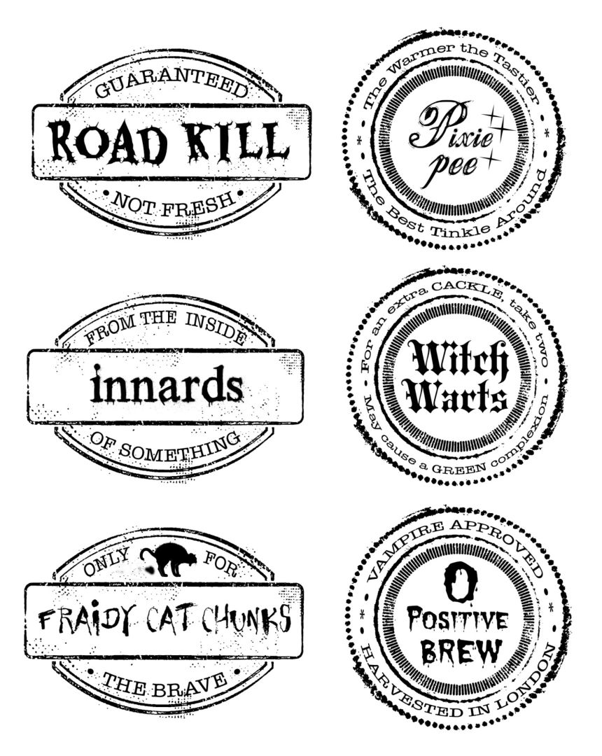 Halloween Food Labels  Printable