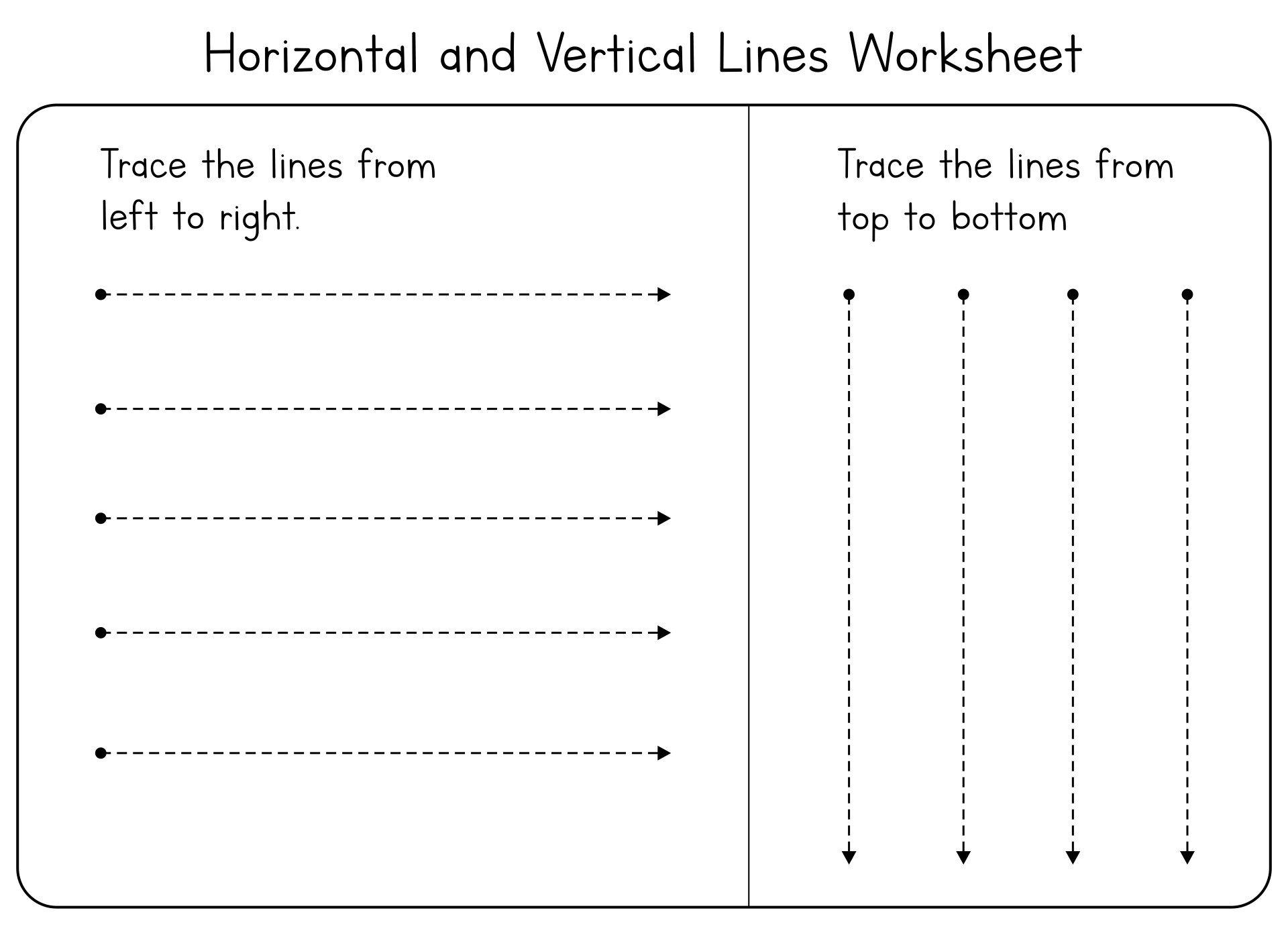 Horizontal And Vertical Lines Worksheet