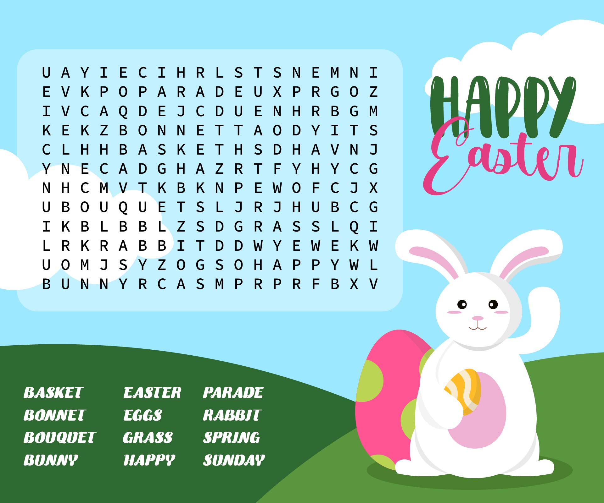 Large Print Word Search Puzzles Easter