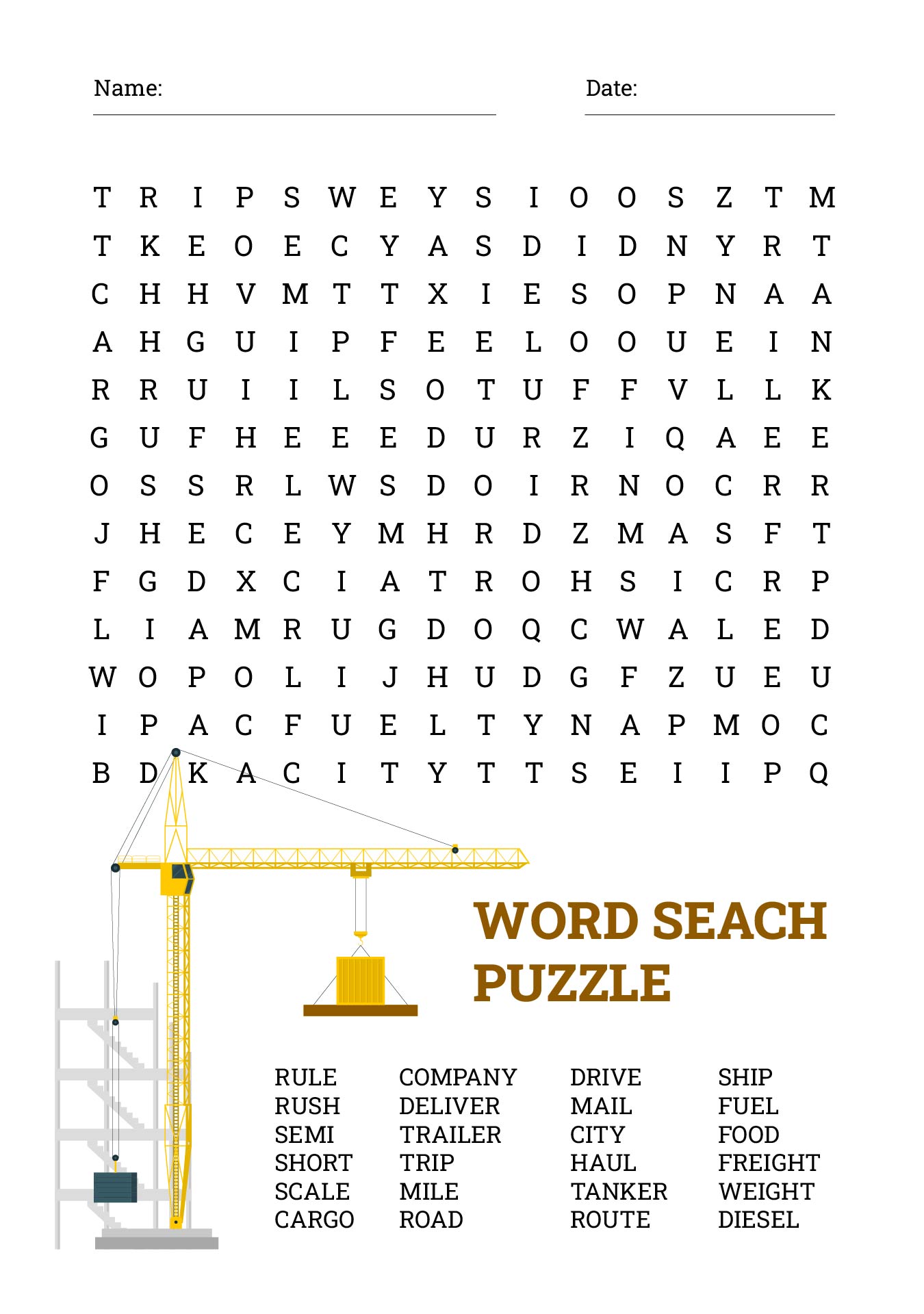 Large Print Word Search Puzzles Printable