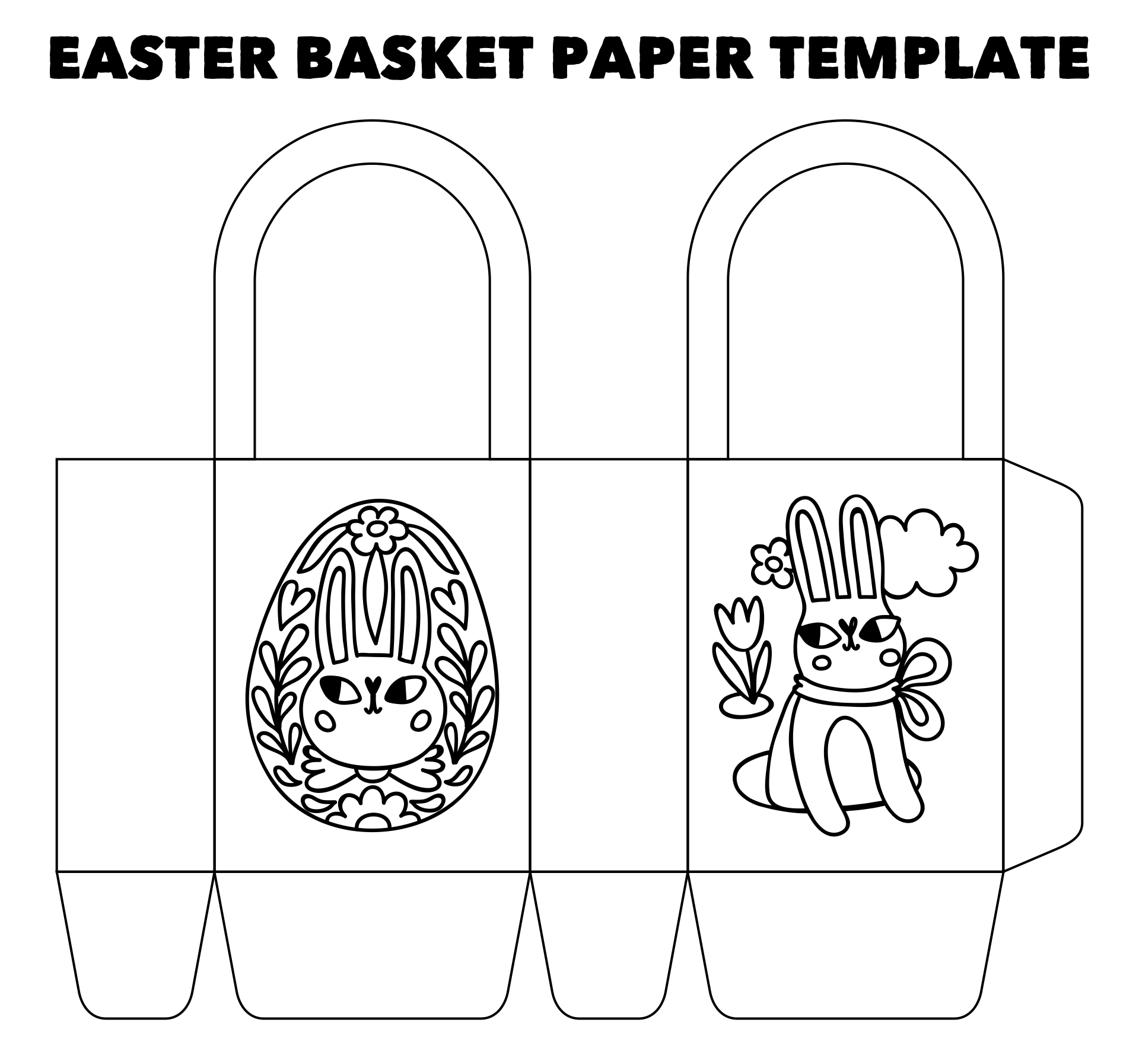 Paper Easter Basket Template