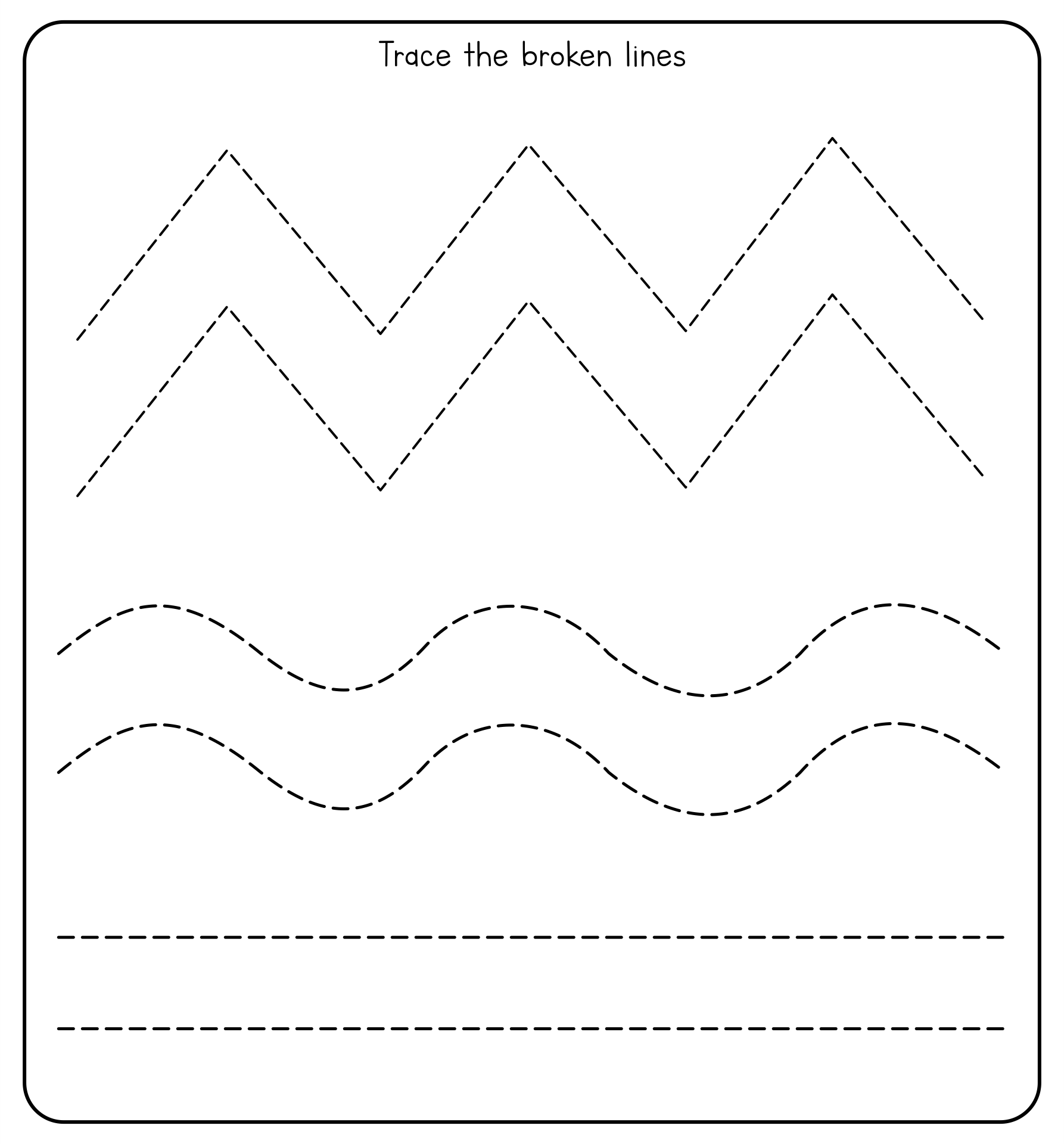 Printable Tracing Lines