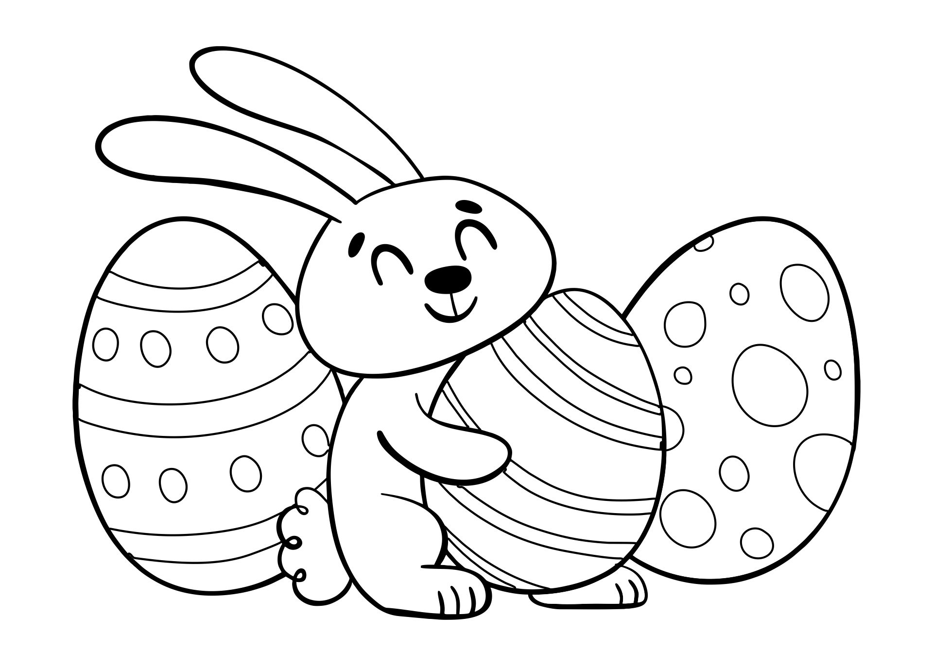 Printable Easter Bunny Coloring Pages for Preschoolers