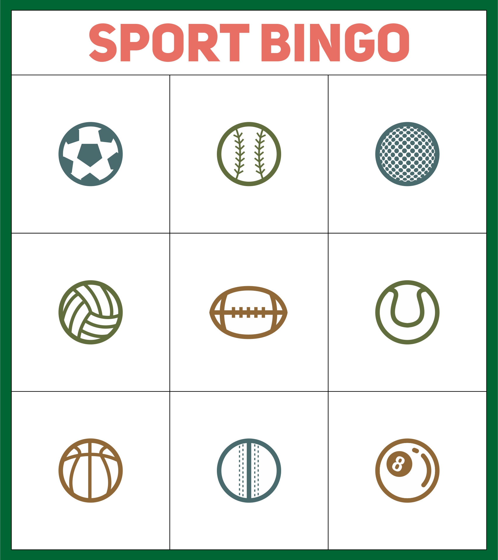 Printable Sports Bingo