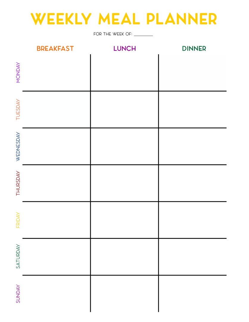 Printable Weekly Menu Template from www.printablee.com