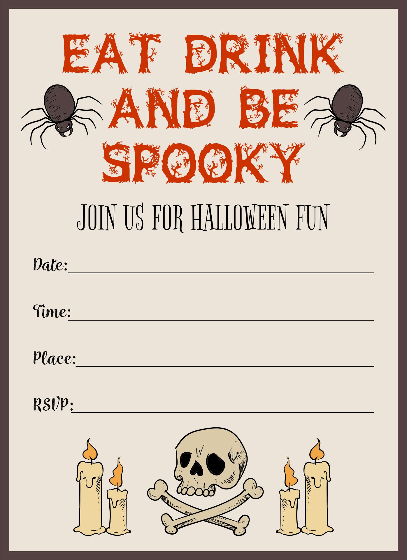 Scary Halloween Invitation Templates Printable Free