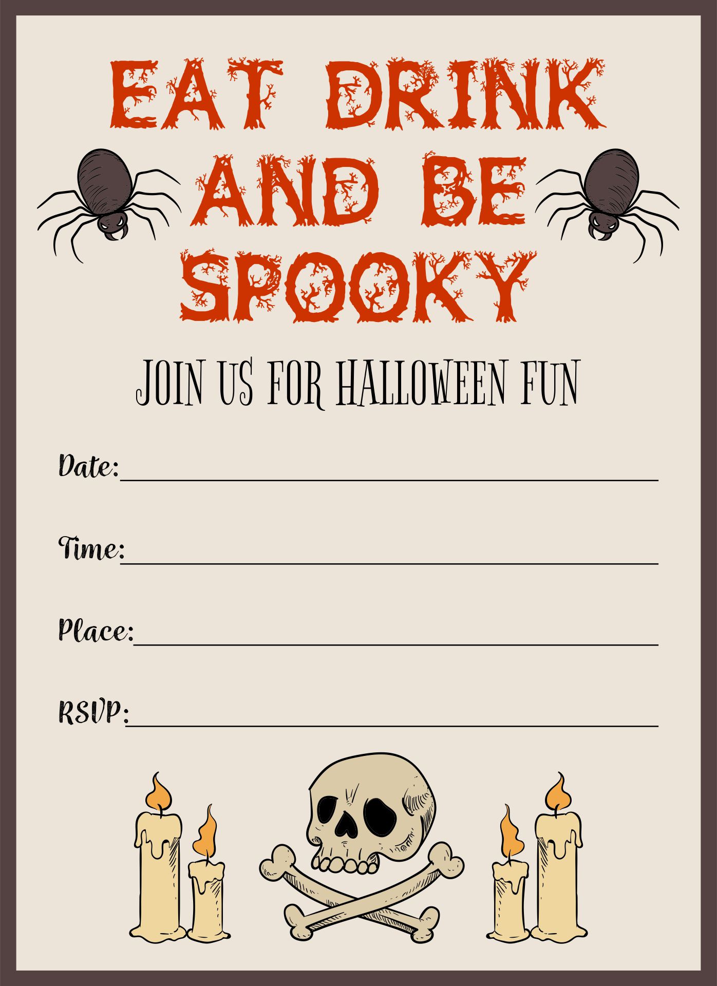 Scary Halloween Invitations Printable 