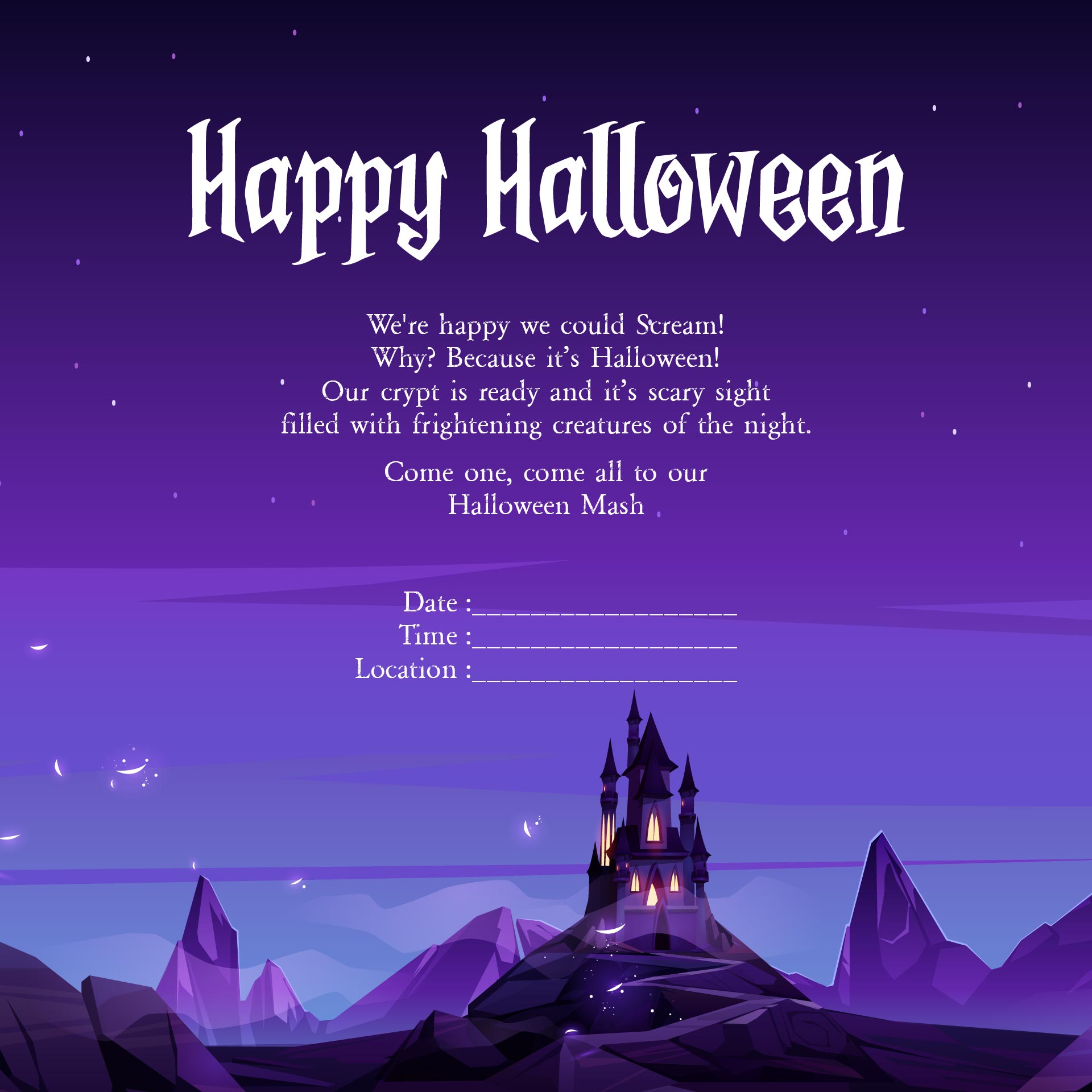 Scary Halloween Invitation Templates Printable Free