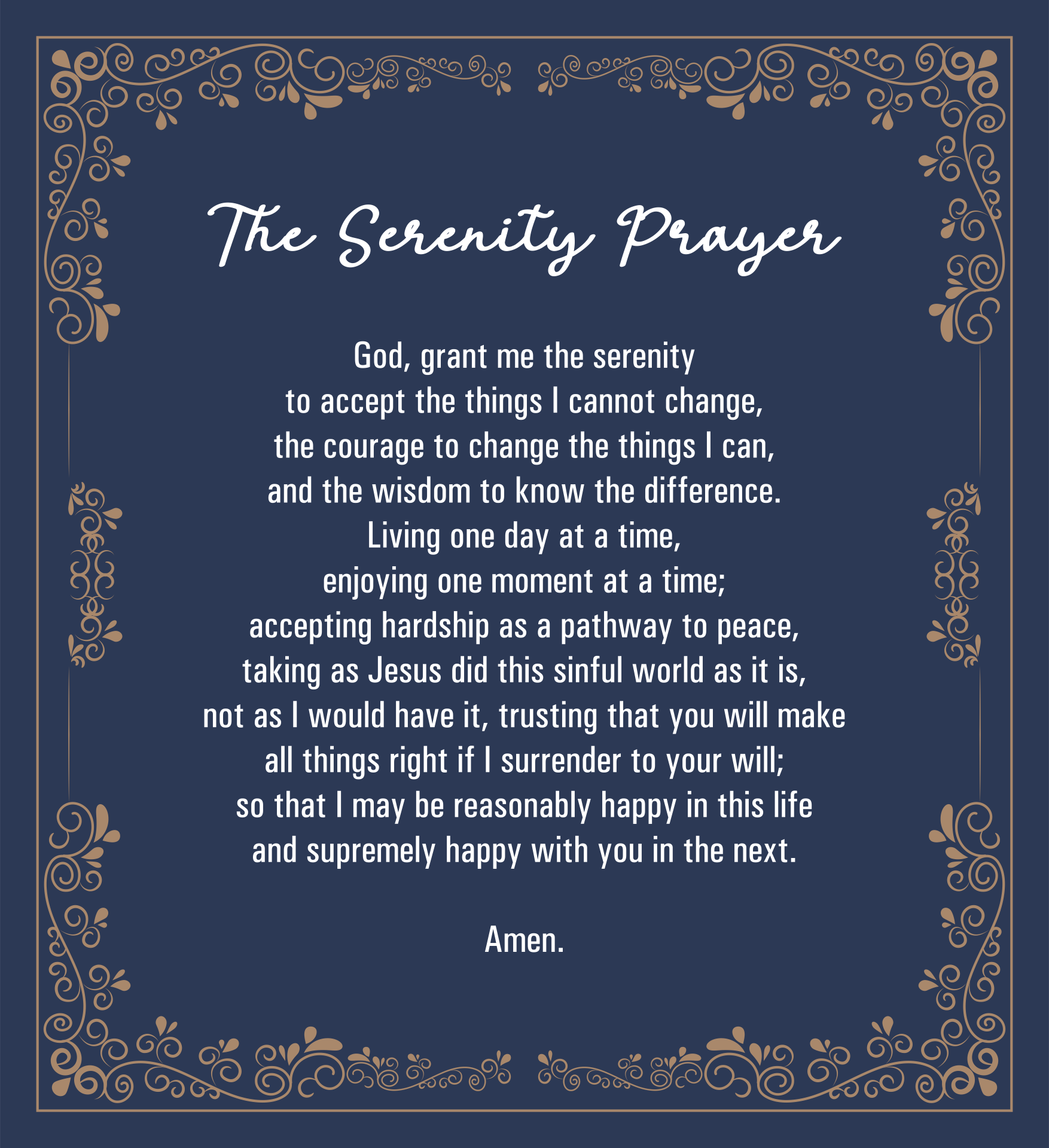10 Best The Serenity Prayer Printable Version For Free At Printablee