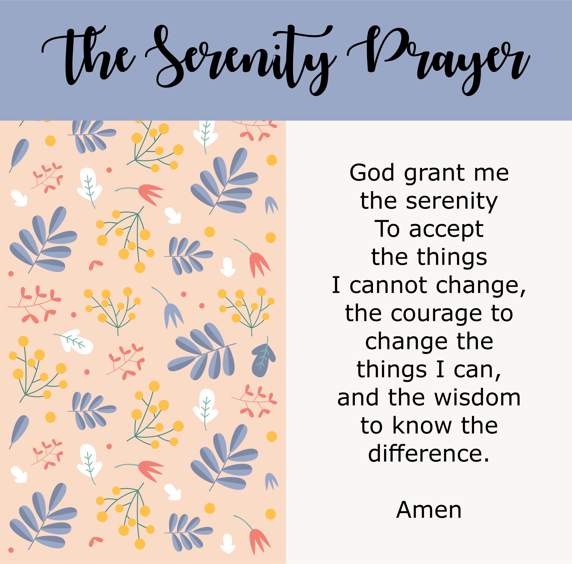 The Serenity Prayer Printable Version