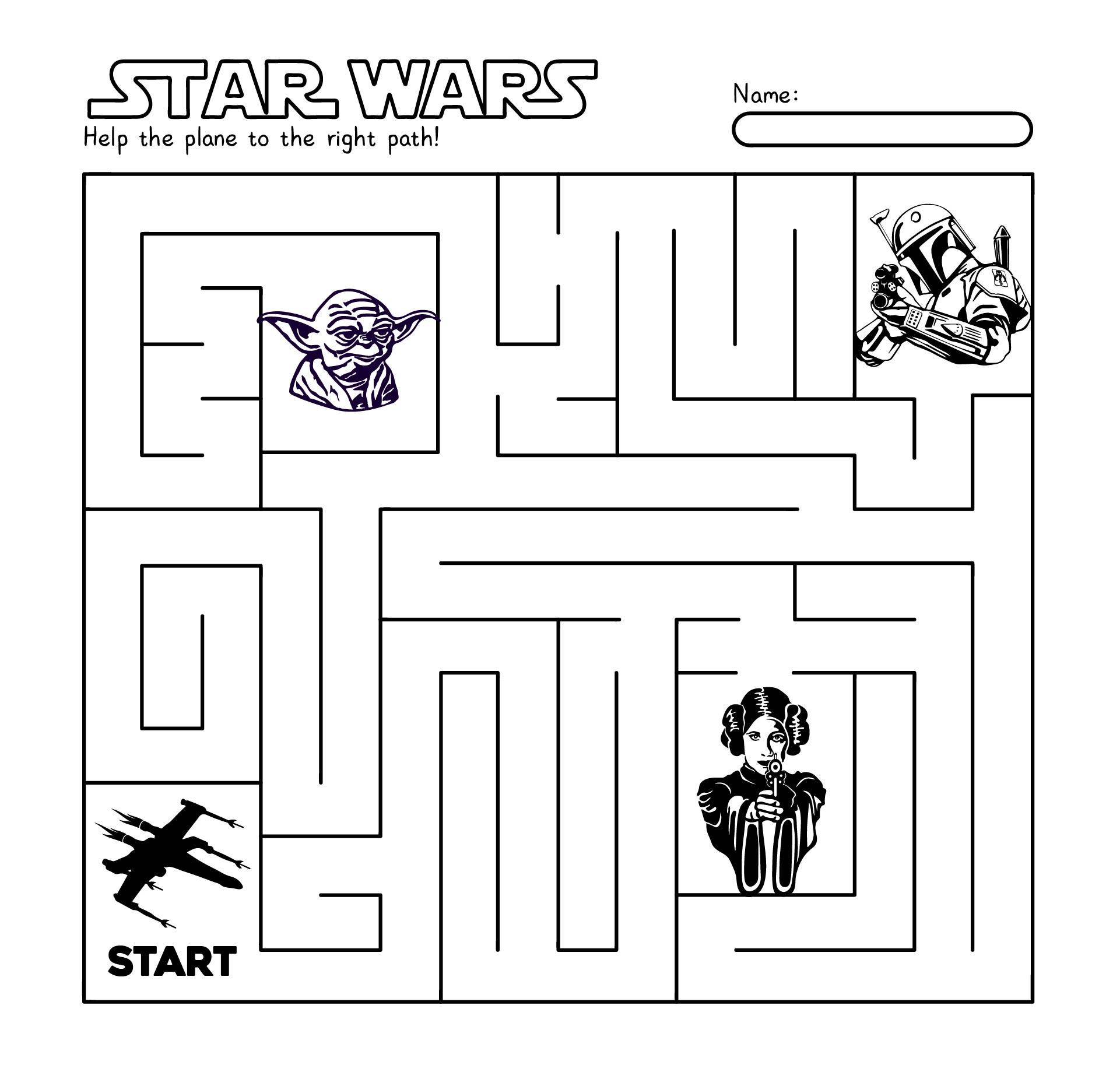 Star Wars Printable Maze Worksheets