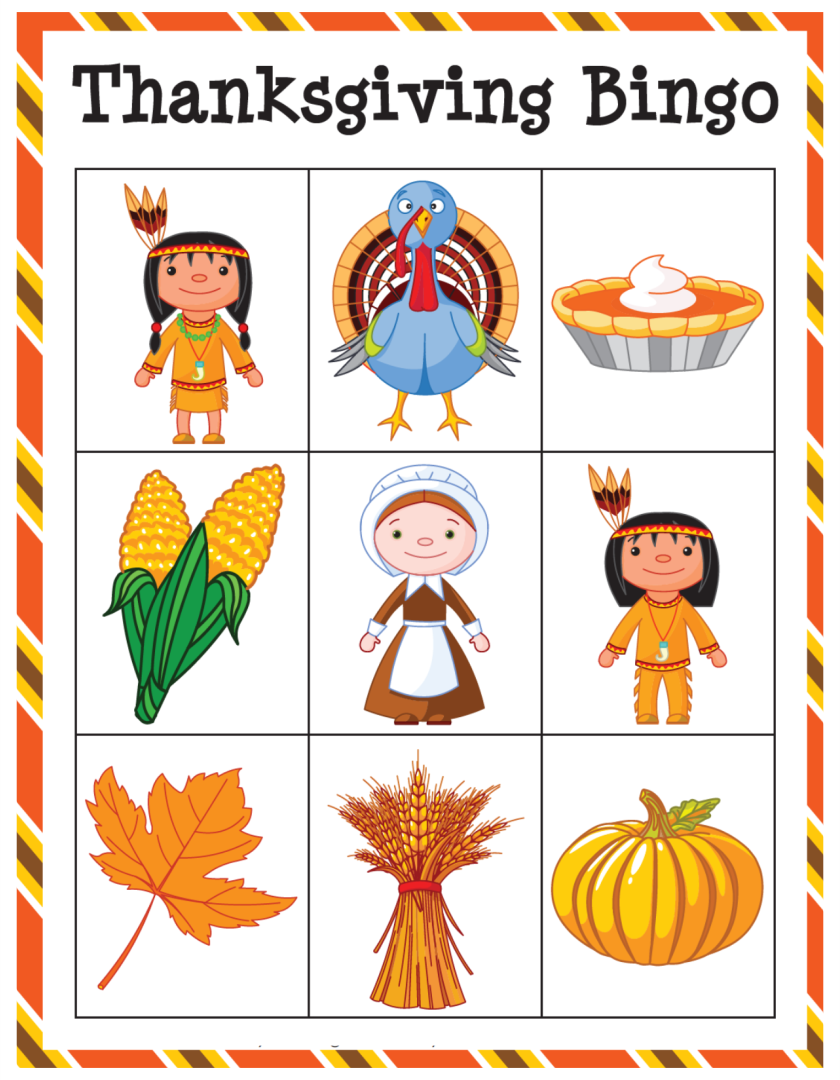 Printable Thanksgiving Card Games