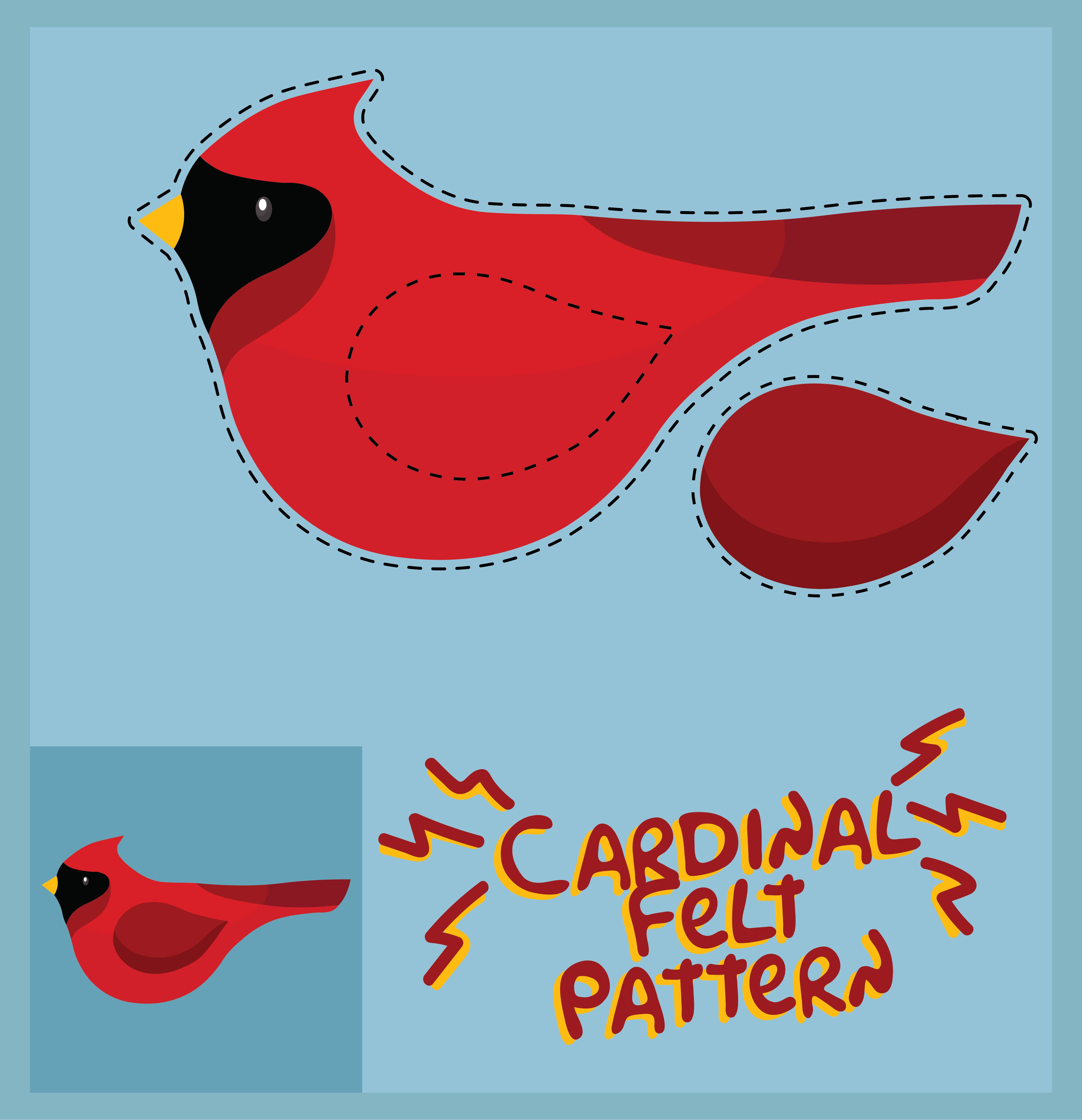 Cardinal Bird Felt Patterns Free