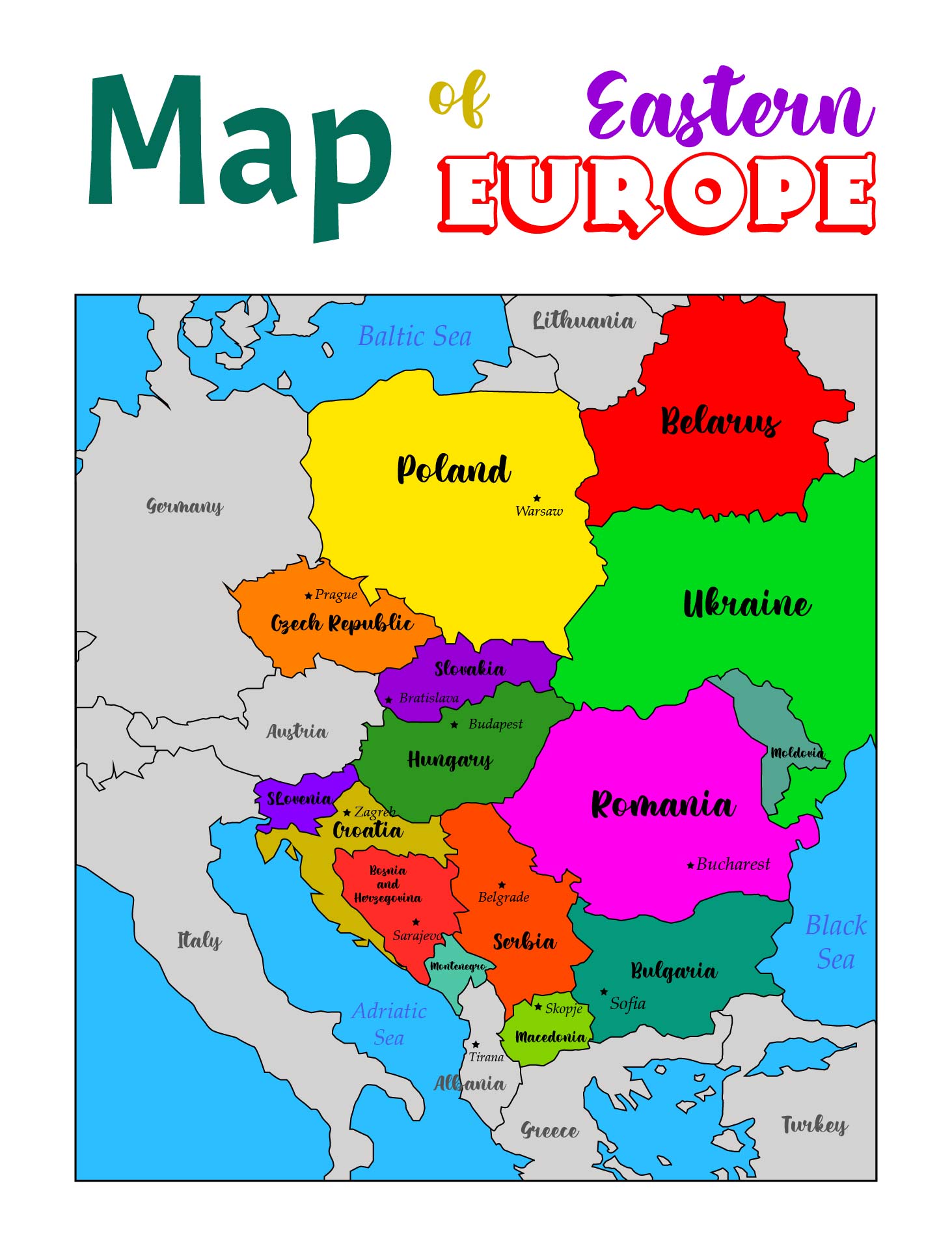 Central Eastern Europe Map