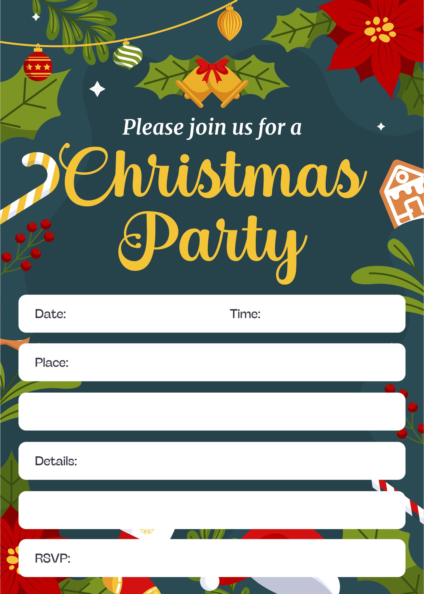 christmas party invitation templates free word