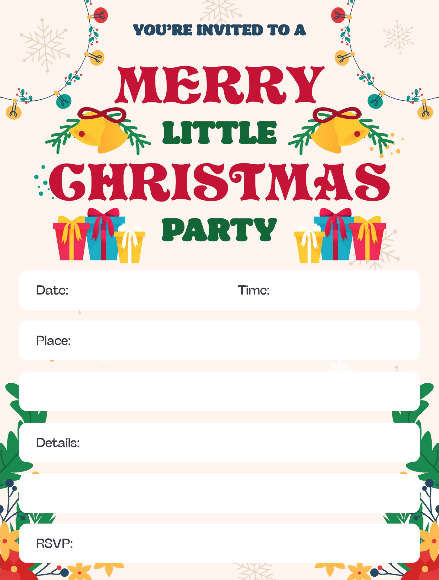 Christmas Invitation Card Template