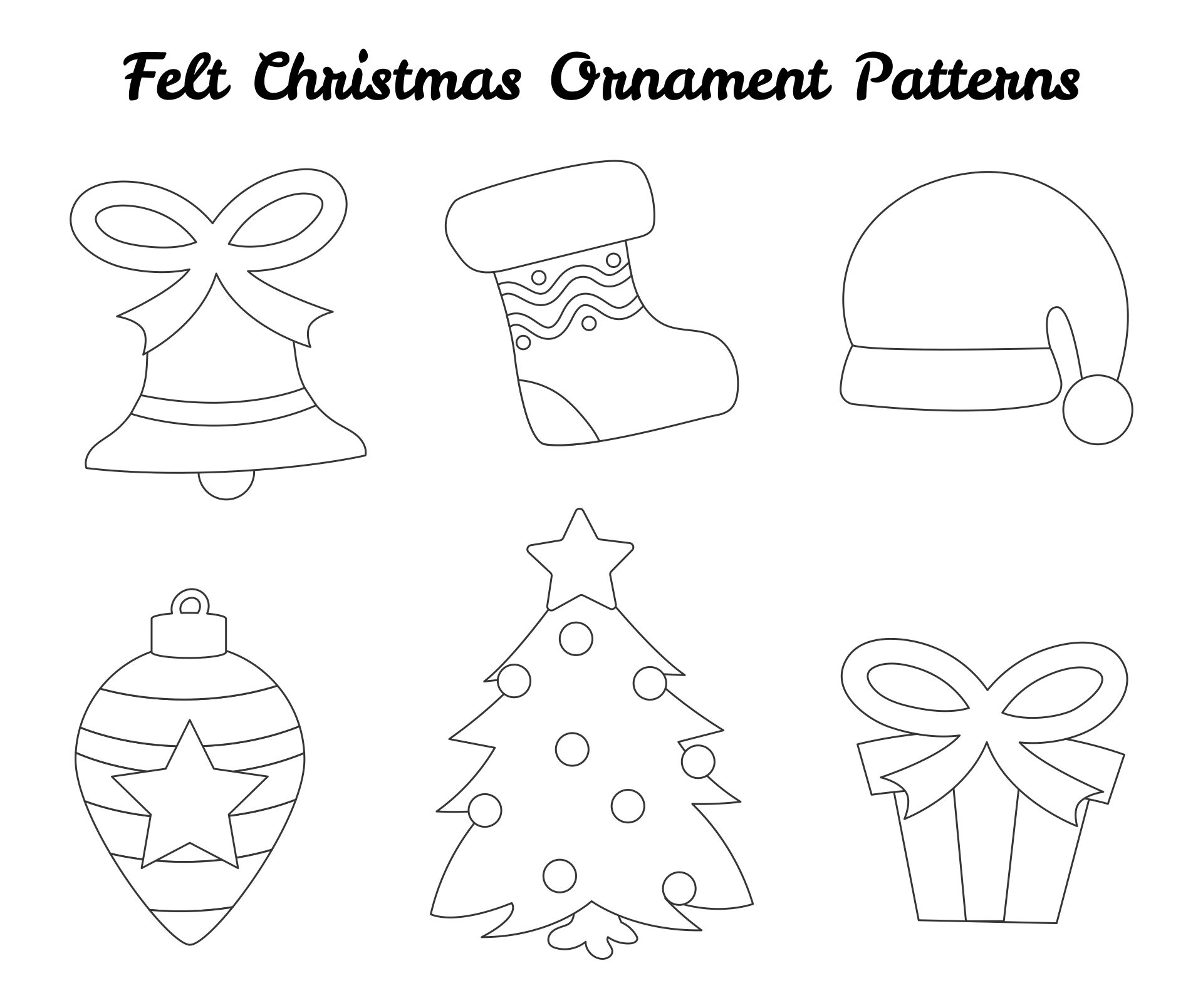  Printable Felt Christmas Ornament Patterns