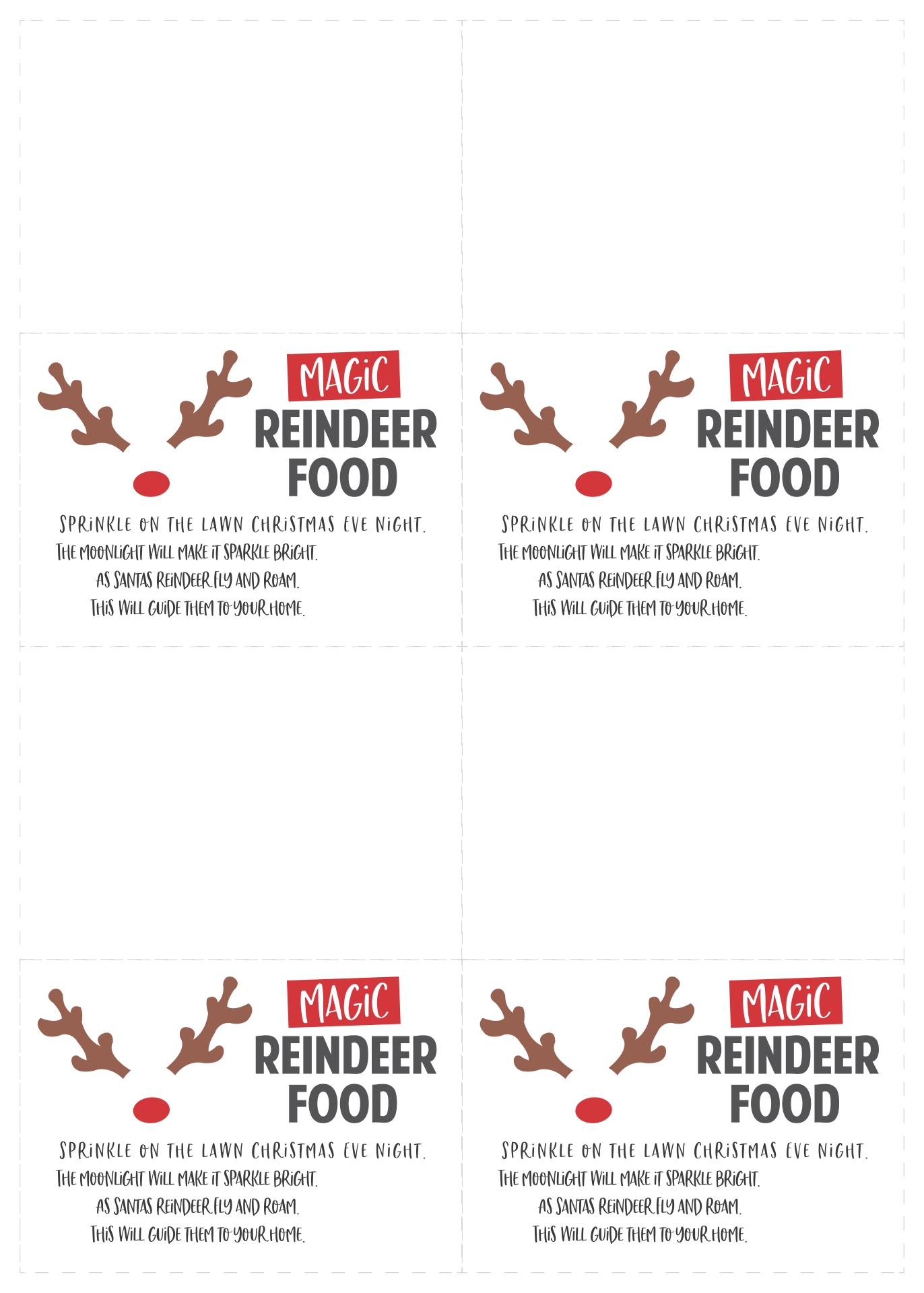 Printable Reindeer Food Label