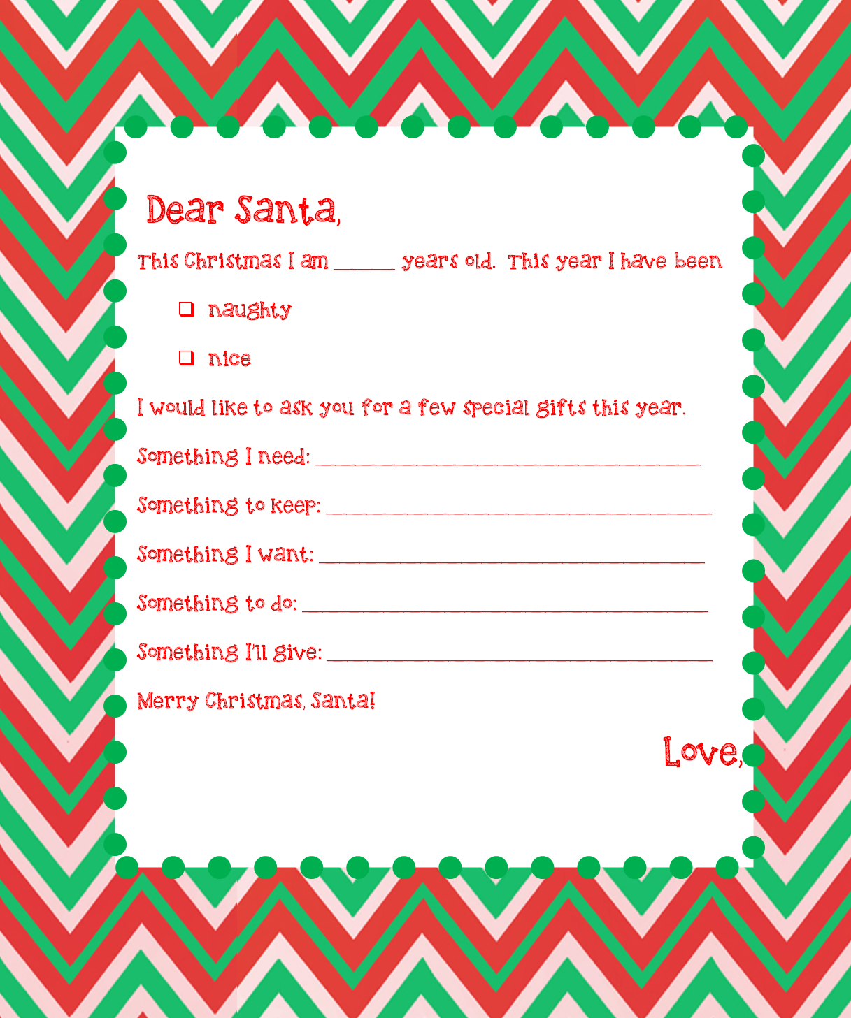Printable Secret Santa Wish List