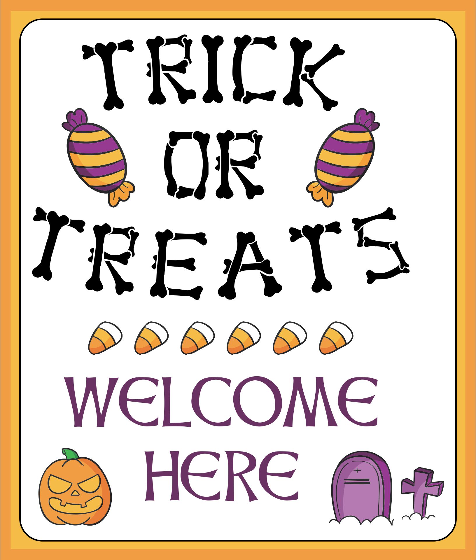 Printable Trick Or Treat Sign Printable Word Searches