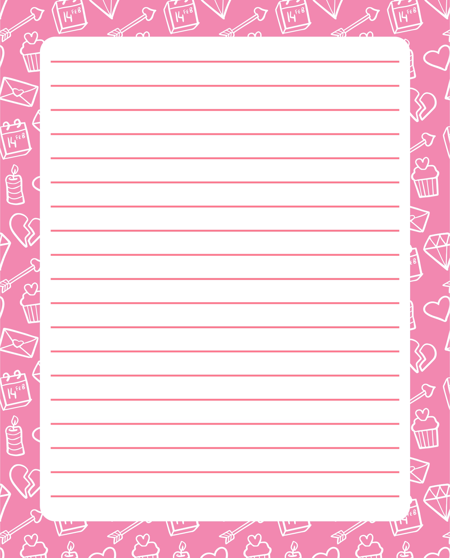 Valentine Writing Paper Template