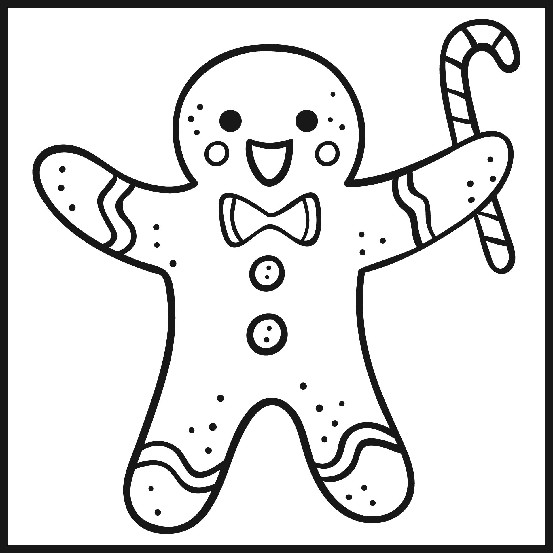 Gingerbread Cut Out Coloring Page
