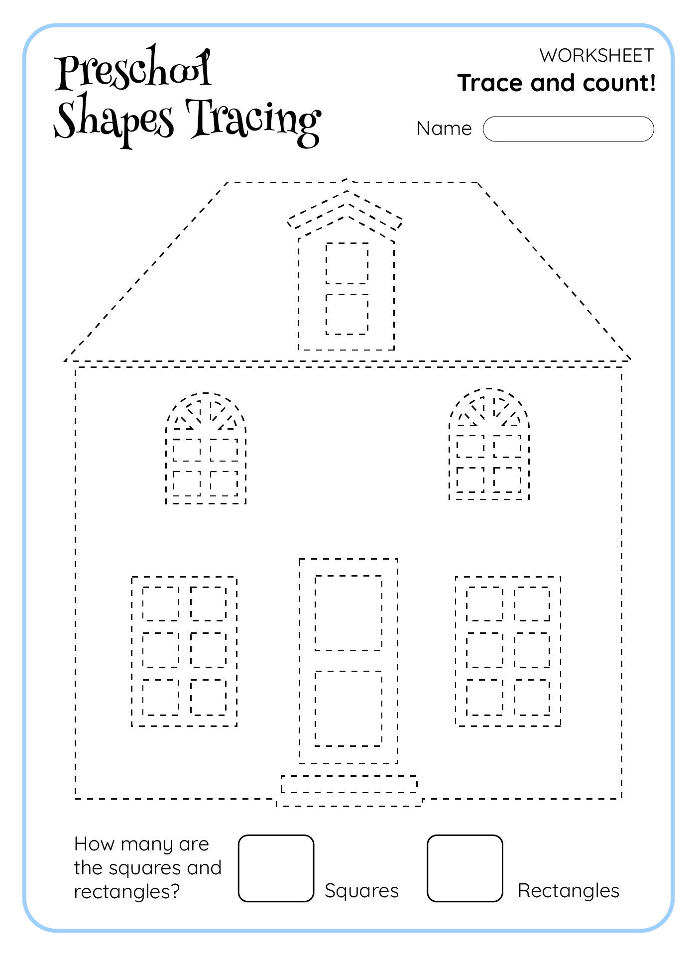 Preschool Shapes Tracing Worksheet