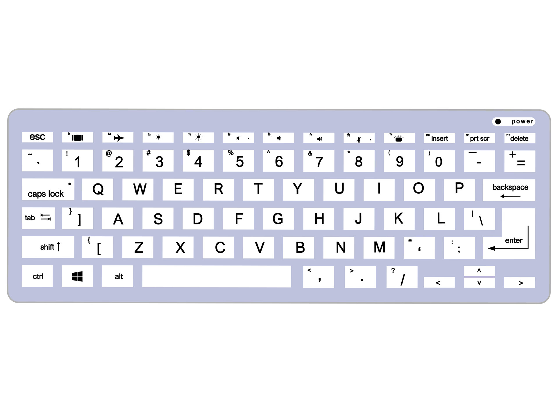 laptop keyboard layout printable