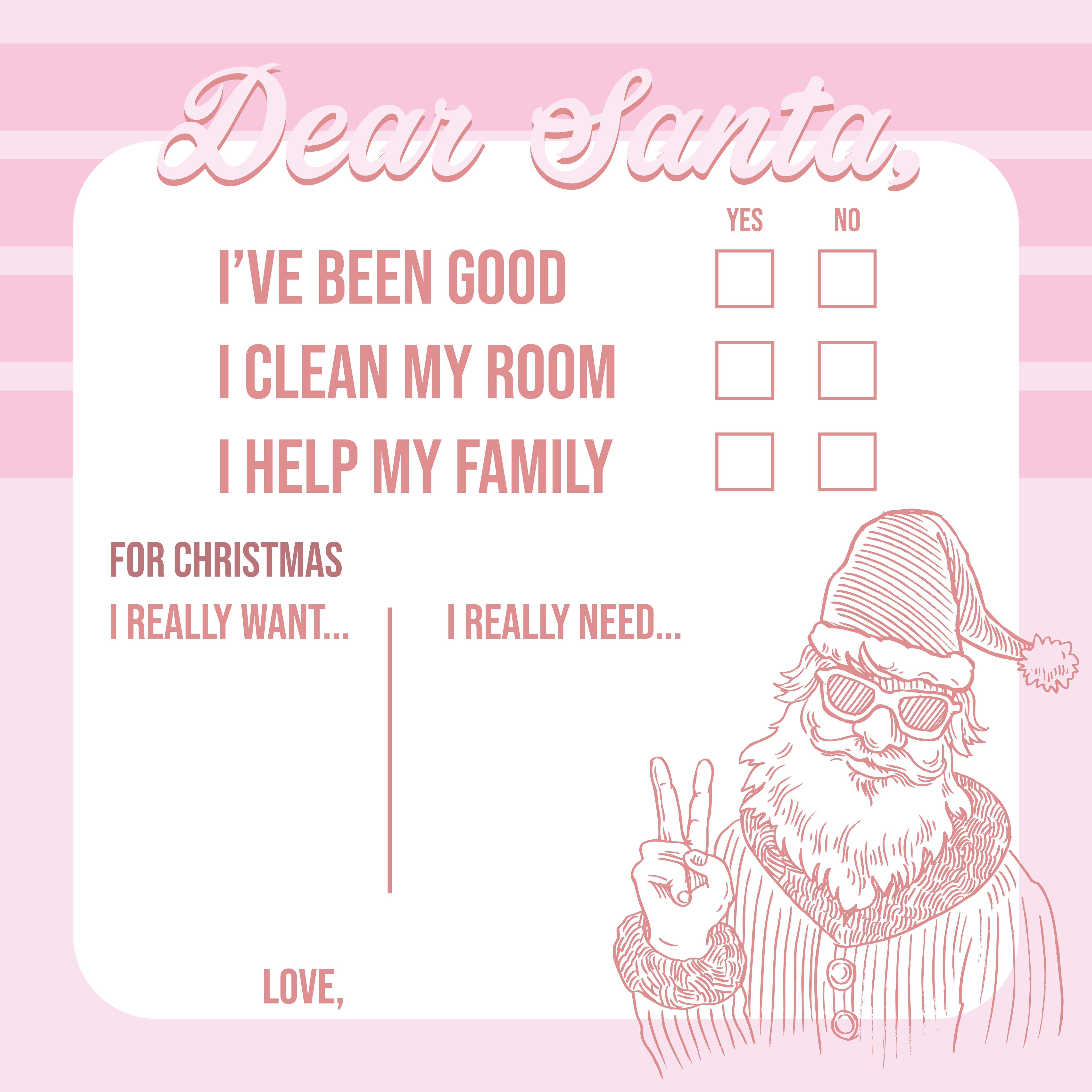 Printable Dear Santa Letter Template