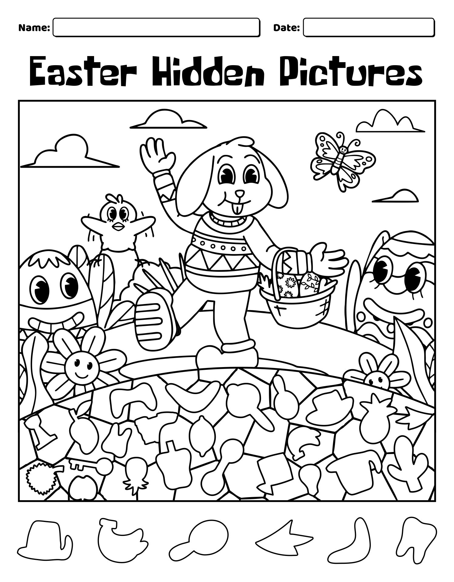 Easter Hidden Pictures Printables