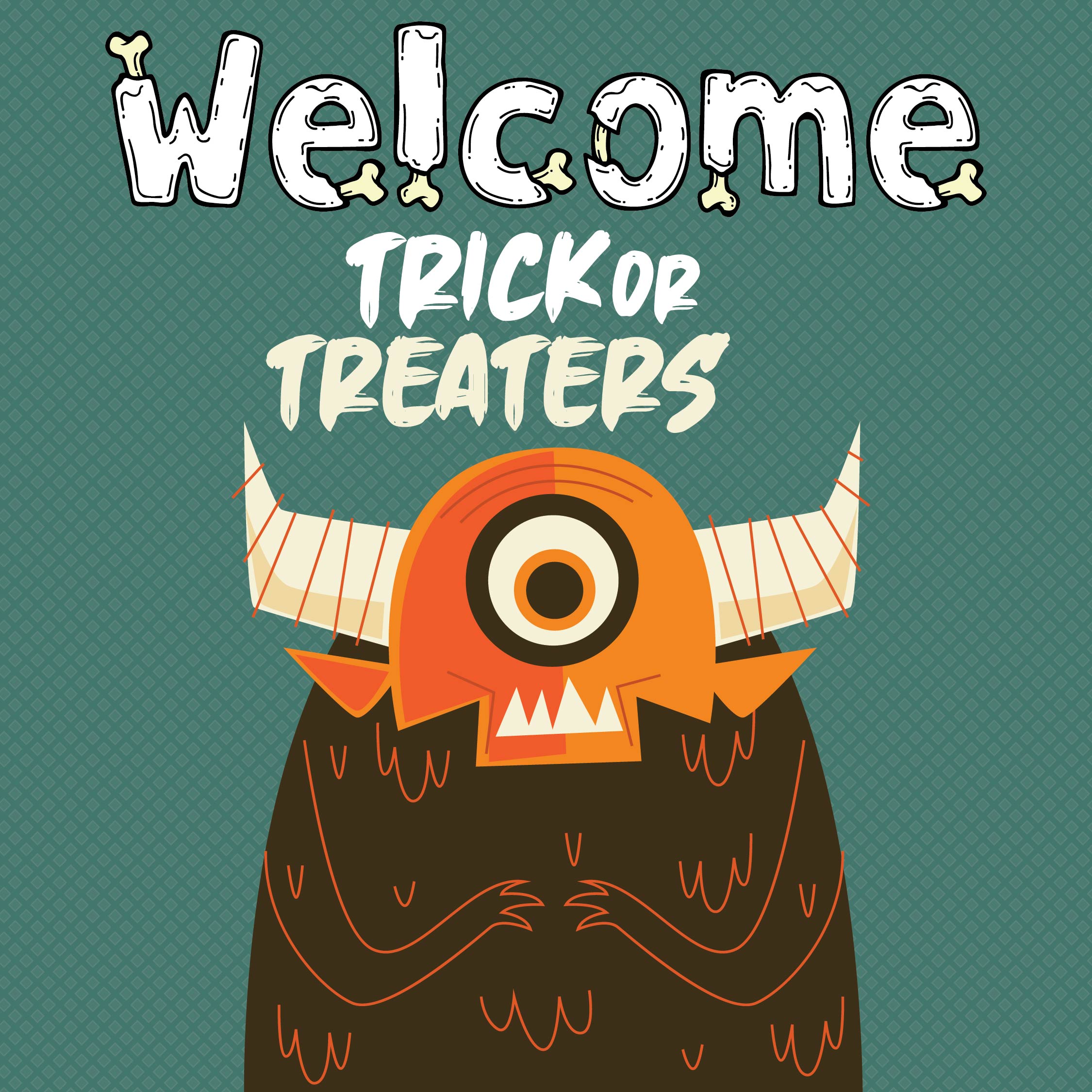 Printable Halloween Trick or Treat WelcomeSign