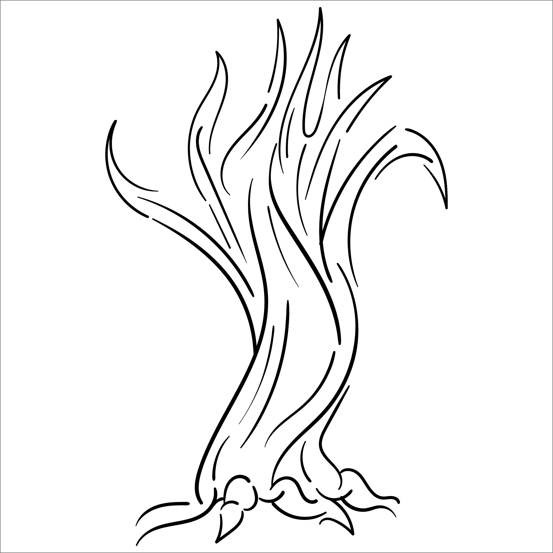 Printable Tree without Leaves Coloring Page