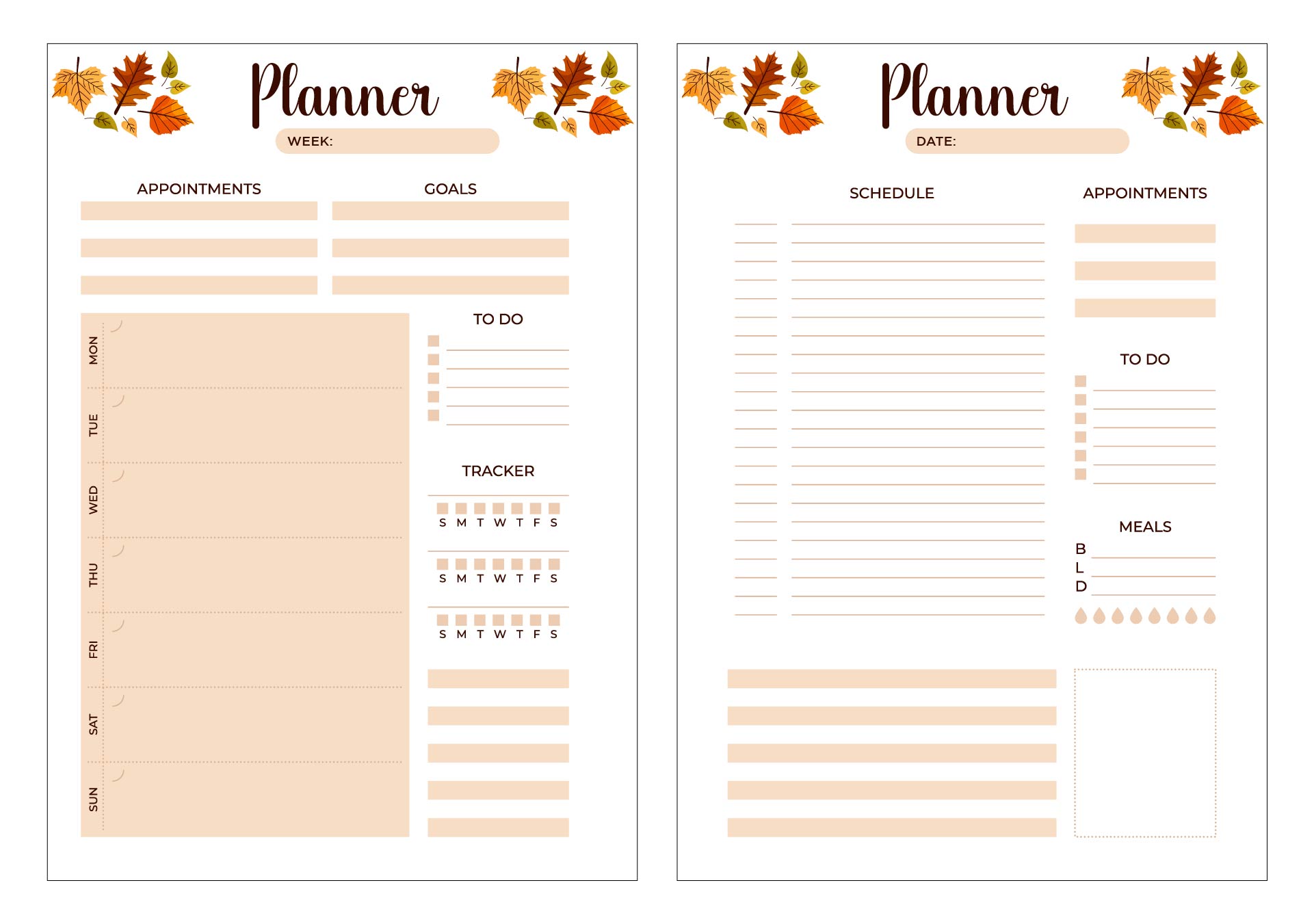 Thanksgiving Planner Printable Week