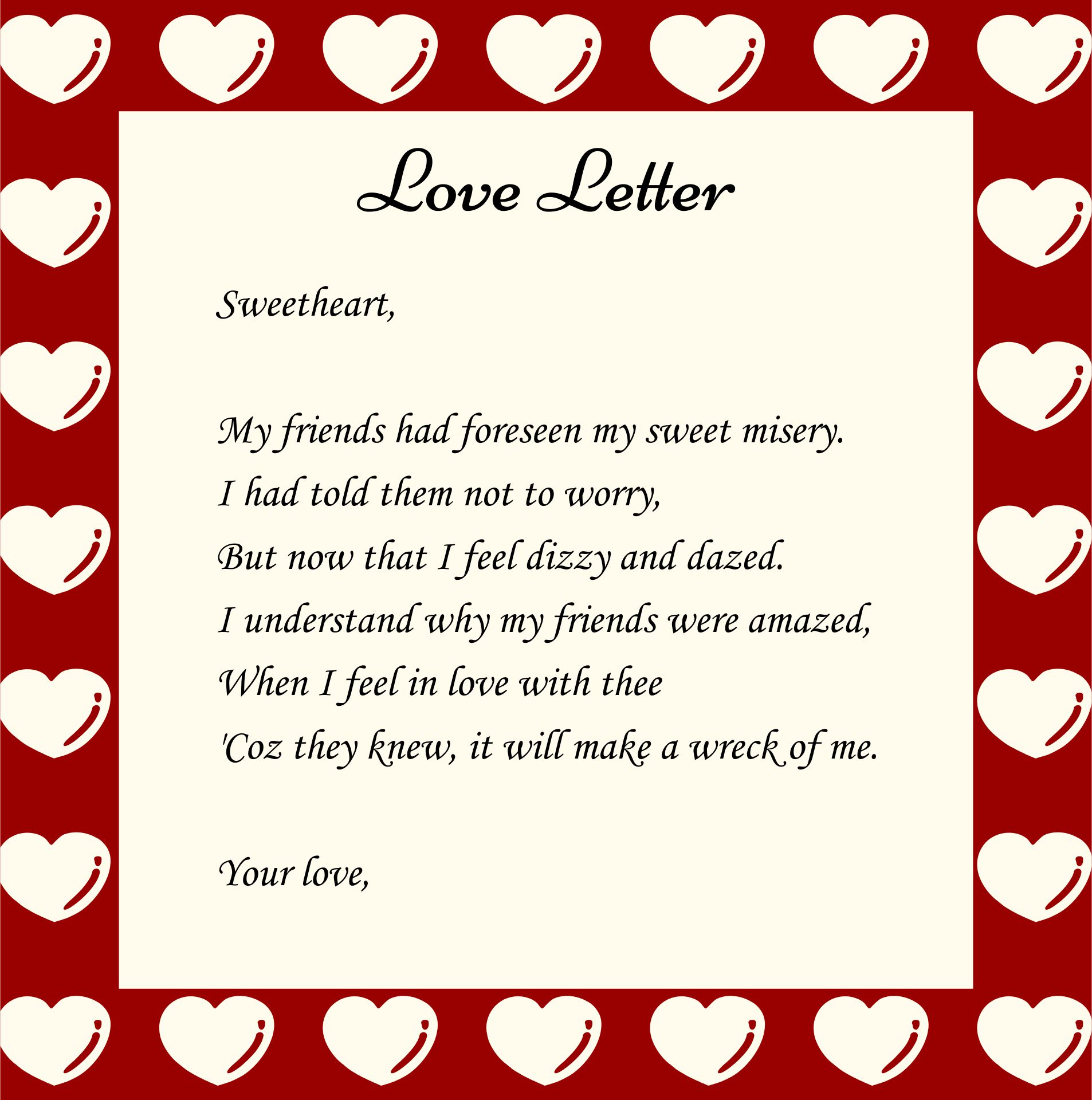 Valentines Day Love Letters for Him