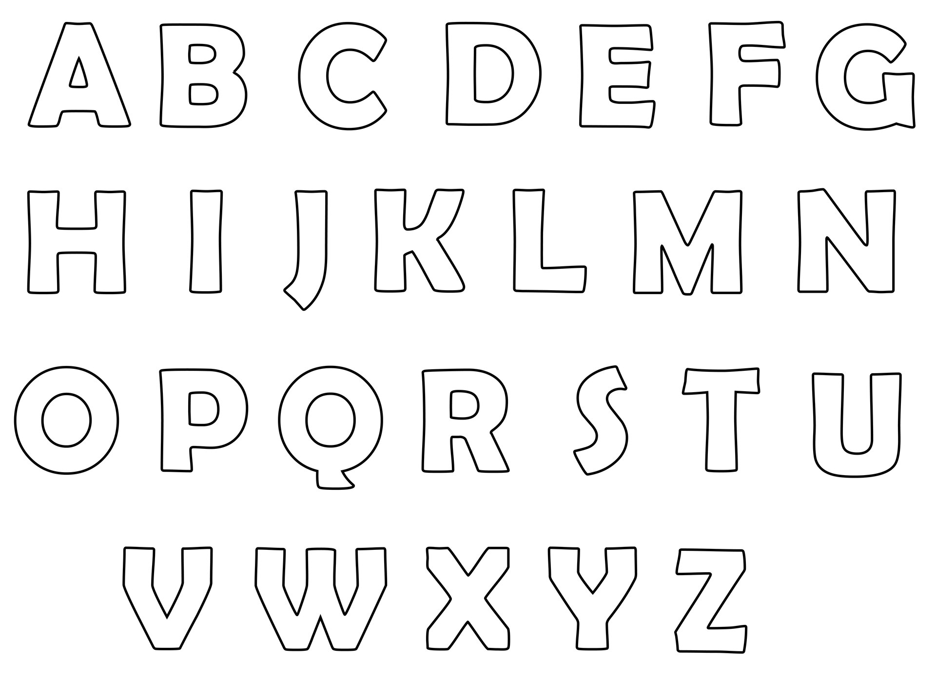 4 Inch Printable Alphabet Letters Templates