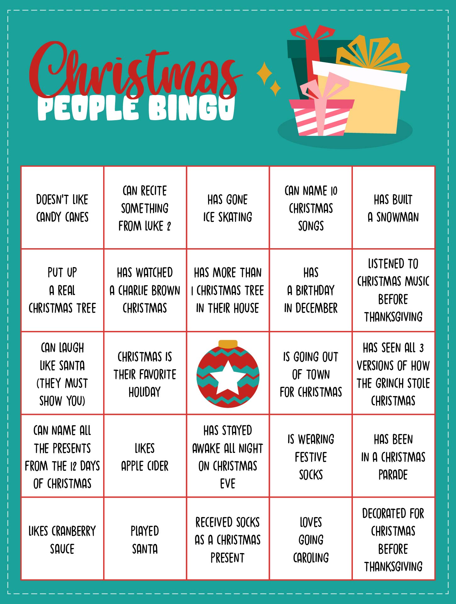 Ice Breaker Bingo Game Printable