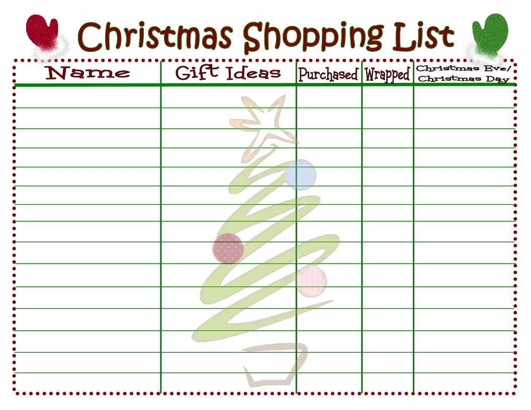 Christmas Printable to Do List