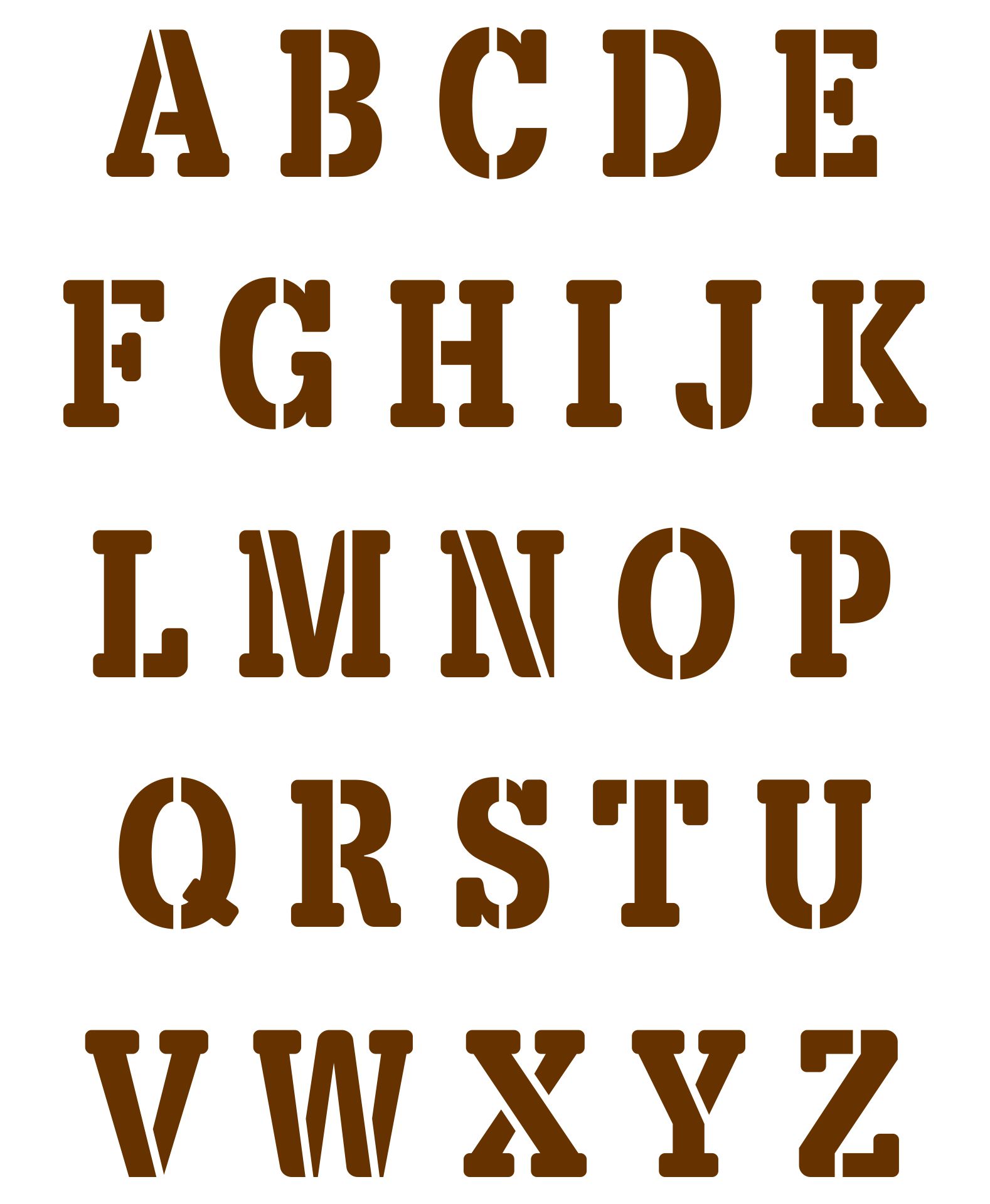 Alphabet Letter Stencil Templates