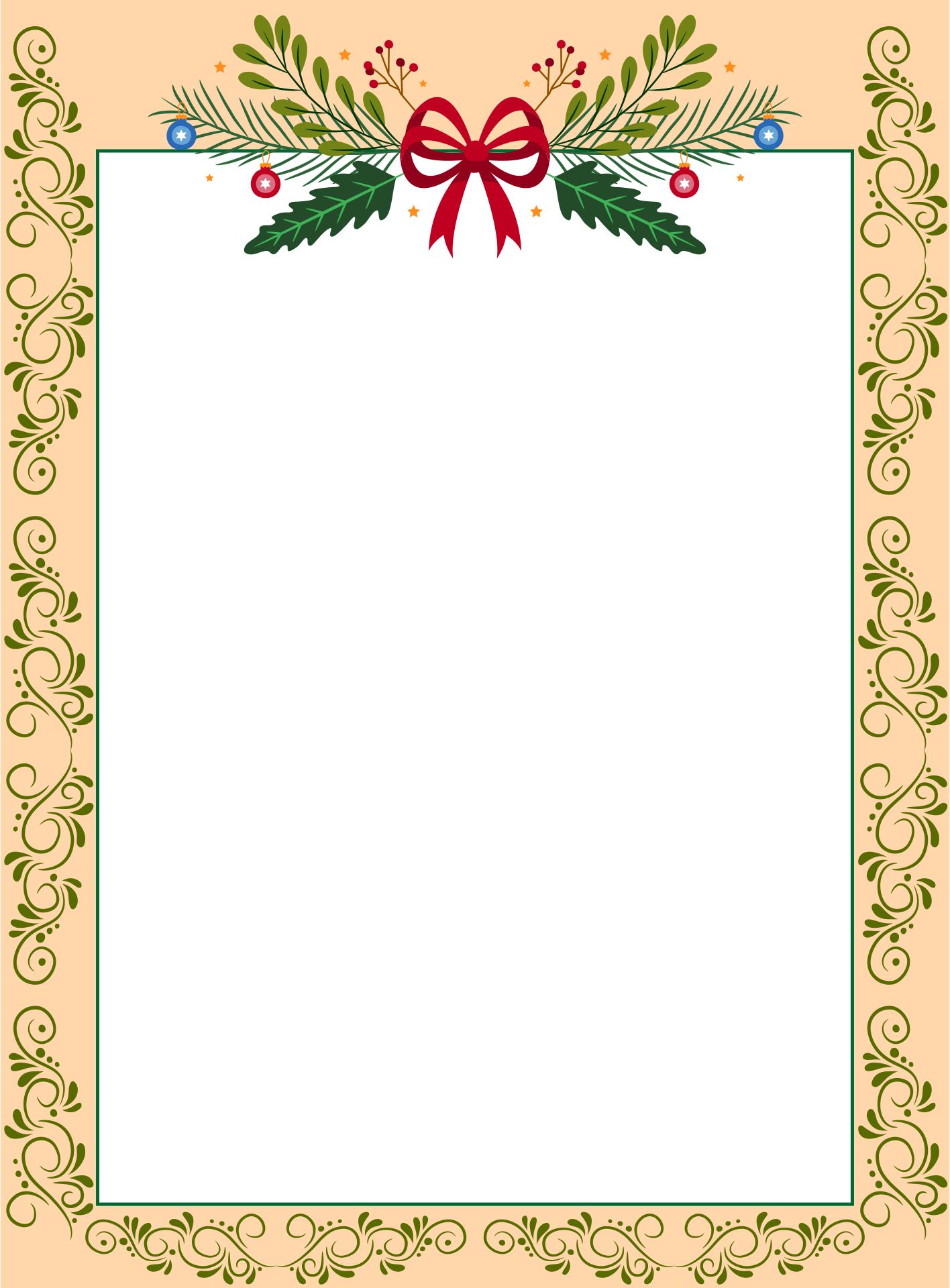  Free Printable Christmas Border Stationery Printable Templates
