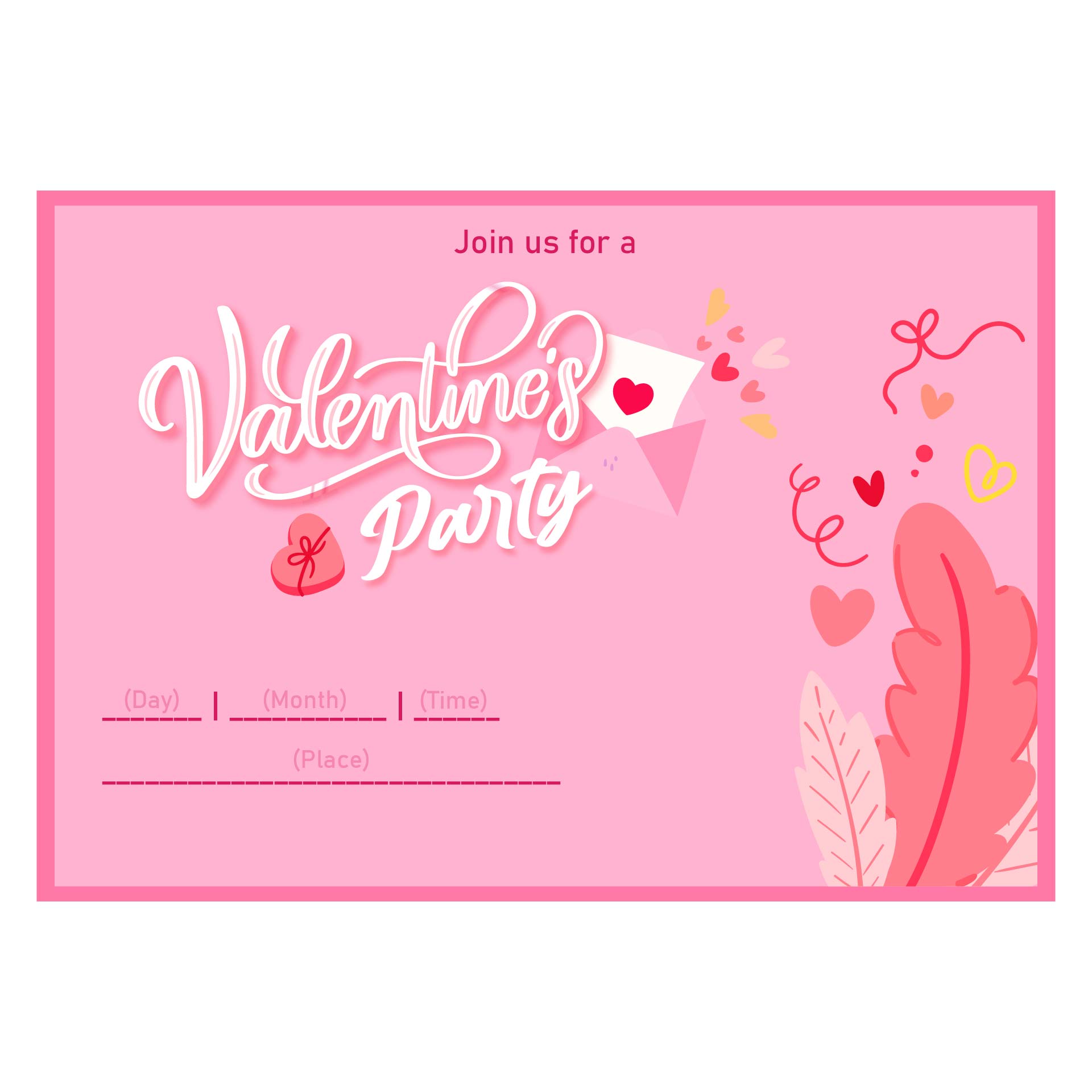 Invitation Templates Printable Valentines Day