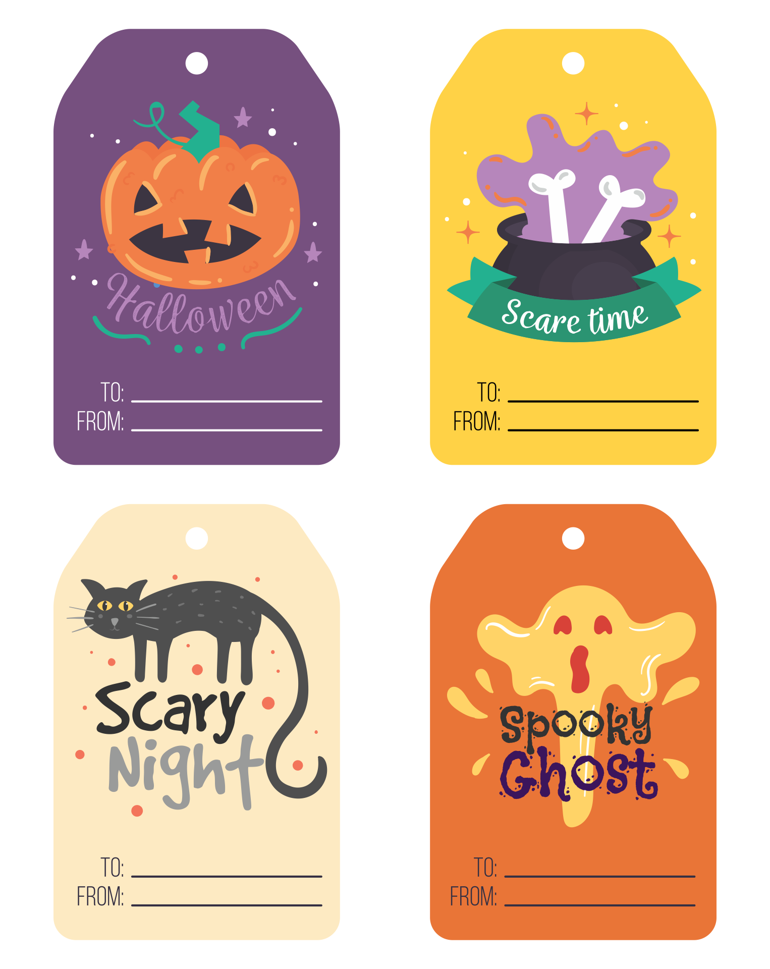 Halloween Gift Tags 15 Free PDF Printables Printablee