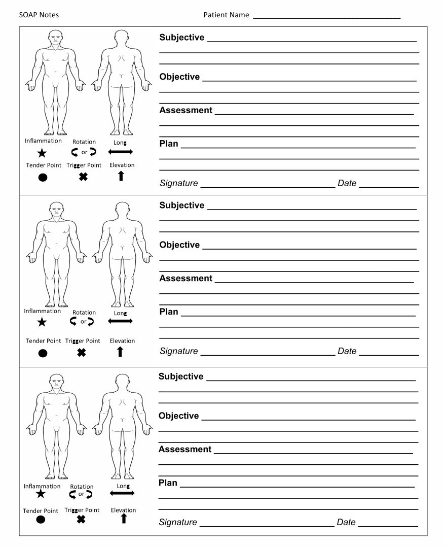 Printable Soap Notes Massage Therapy