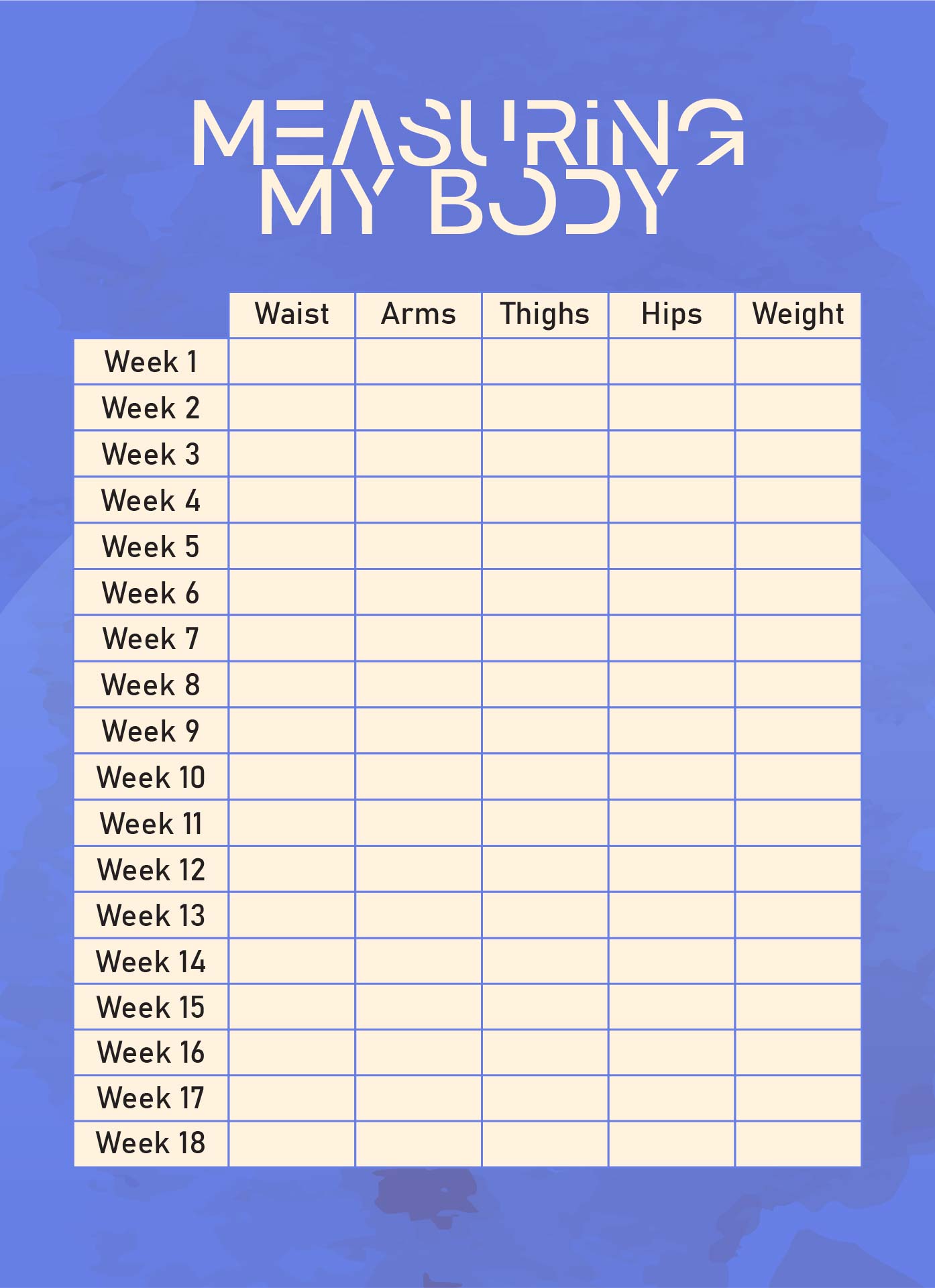 Printable Weight Loss Measurement Chart