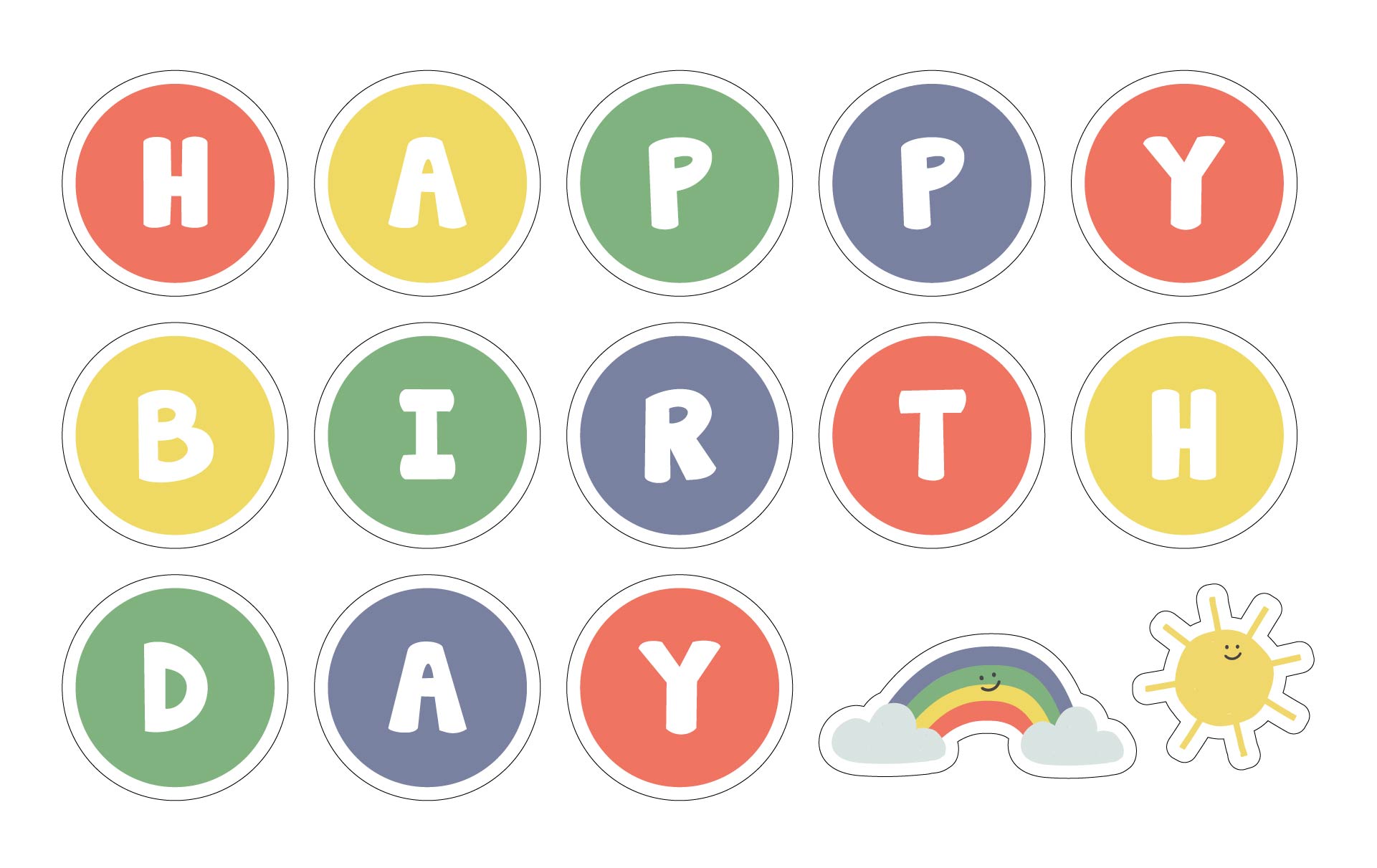 Rainbow Birthday Printables Free